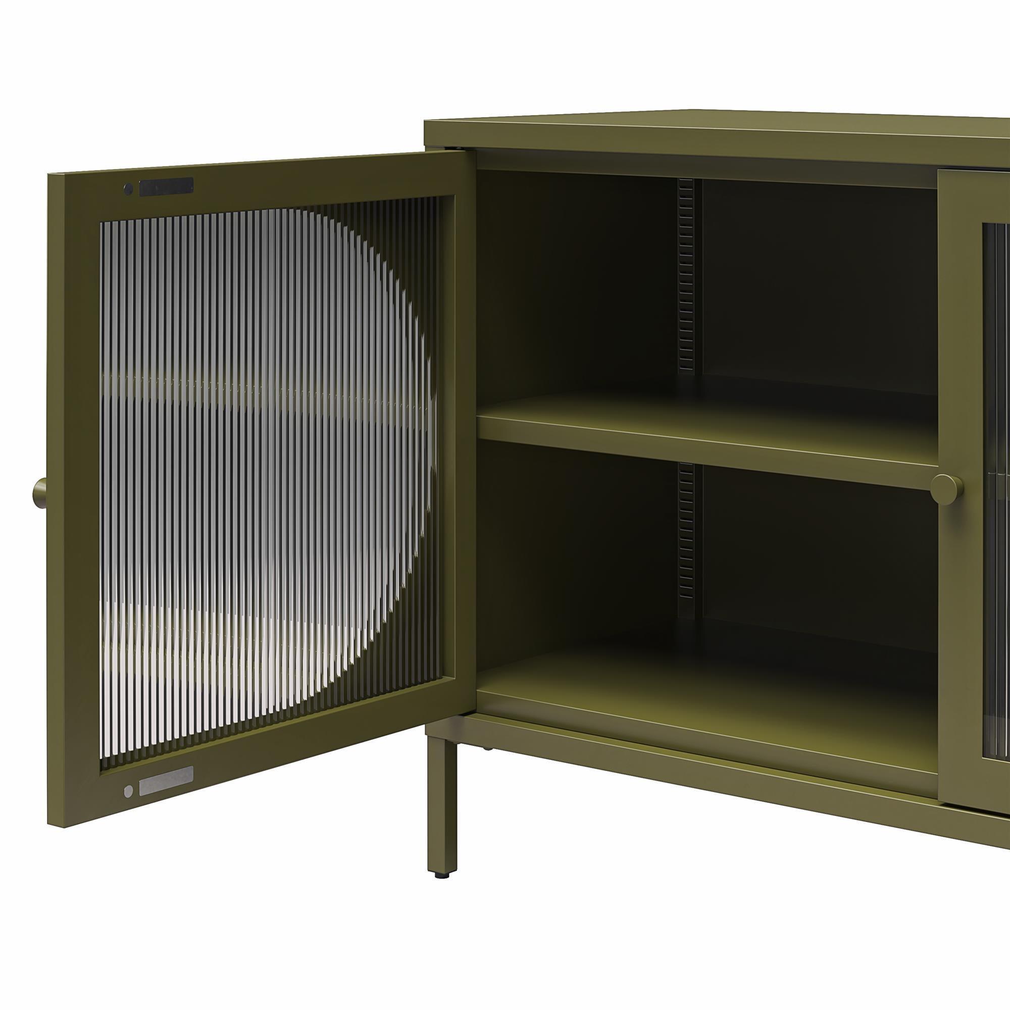 Luna - Wide 2 Door Accent Cabinet - Olive Green
