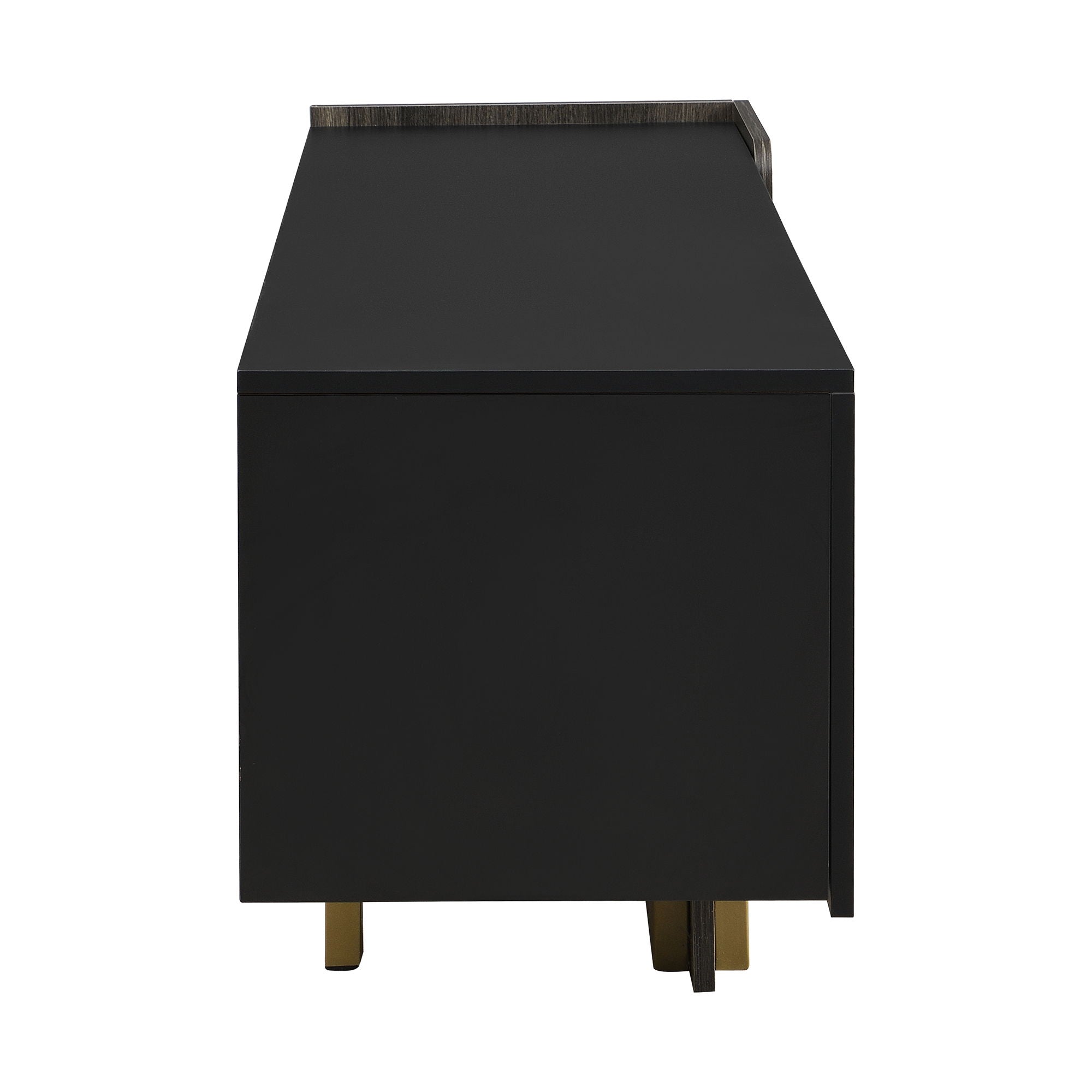 TV Stand With 1 Drawer, 2 Cabinets And Adjustable Shelves