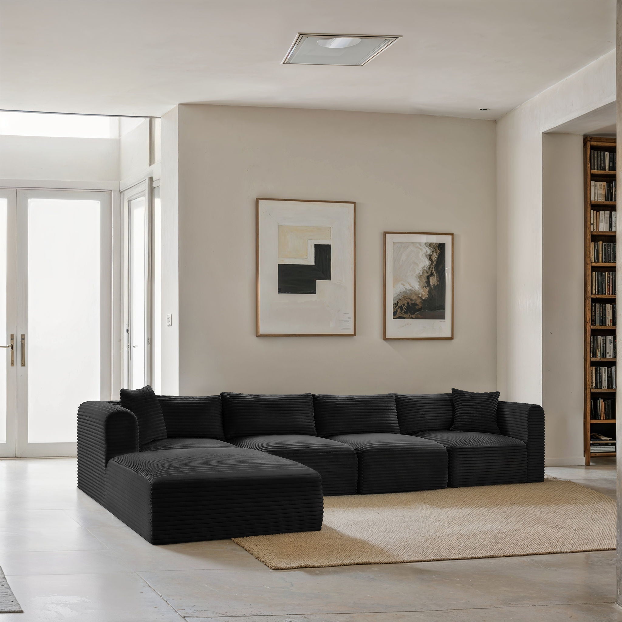 Shaggy - 5 Piece Modular Sectional With Ottoman