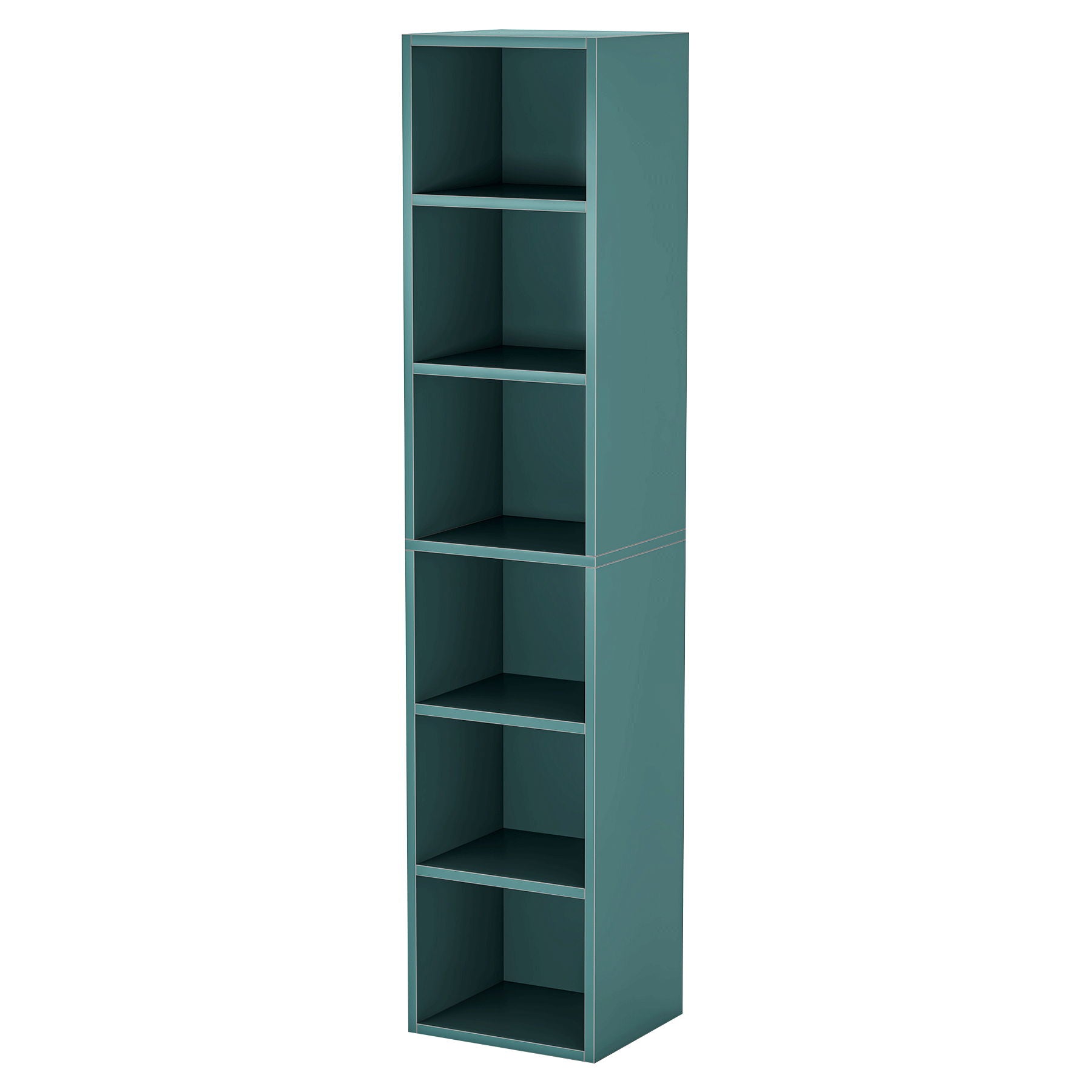 6 Tier Narrow Corner Cube Bookcase Storage, Freestanding Shelf With Open Cubes For Living Room