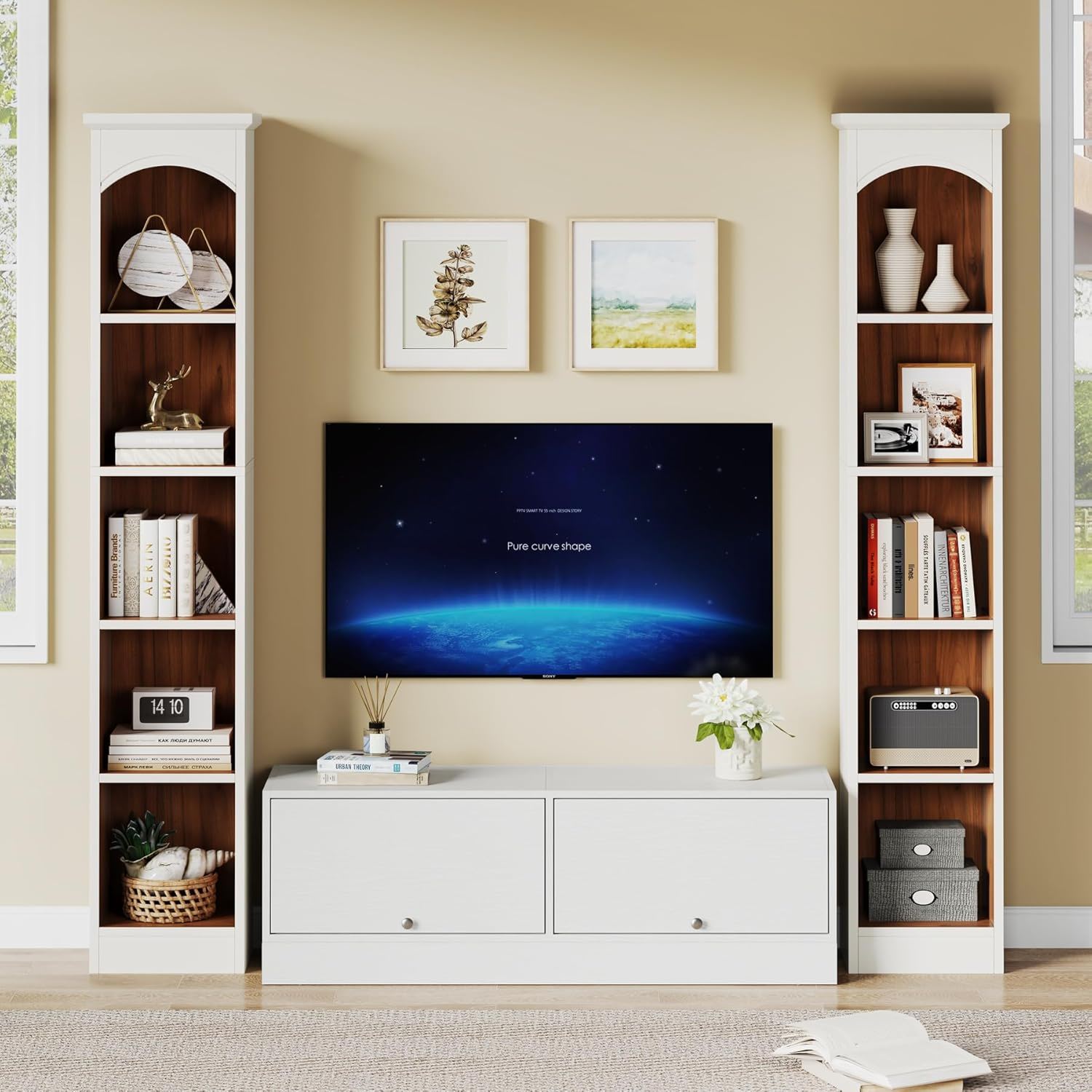 5 Tier Library Bookcase For Living Room