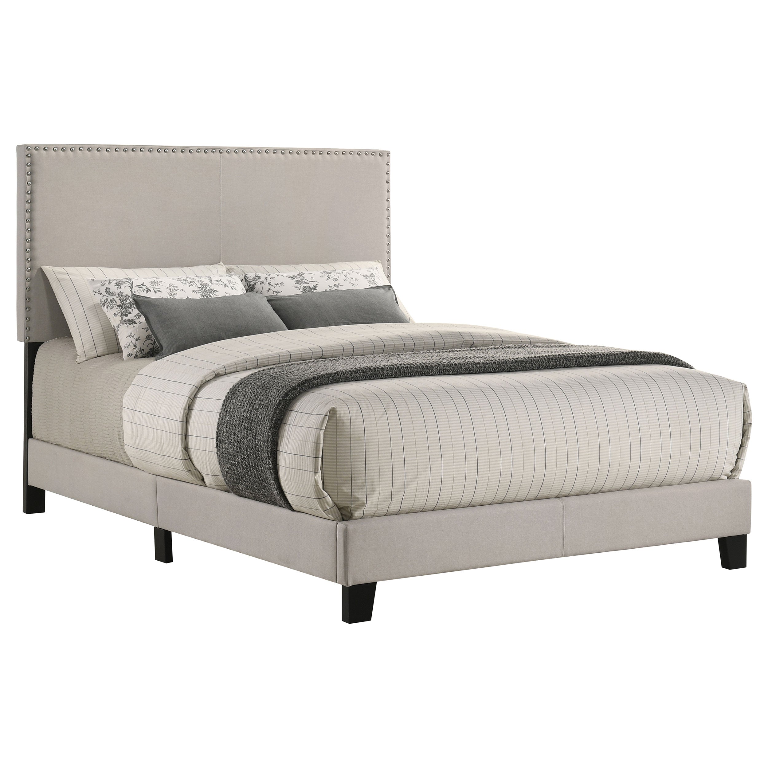 Boyd Upholstered Full Panel Bed Ivory-CoasterEveryday