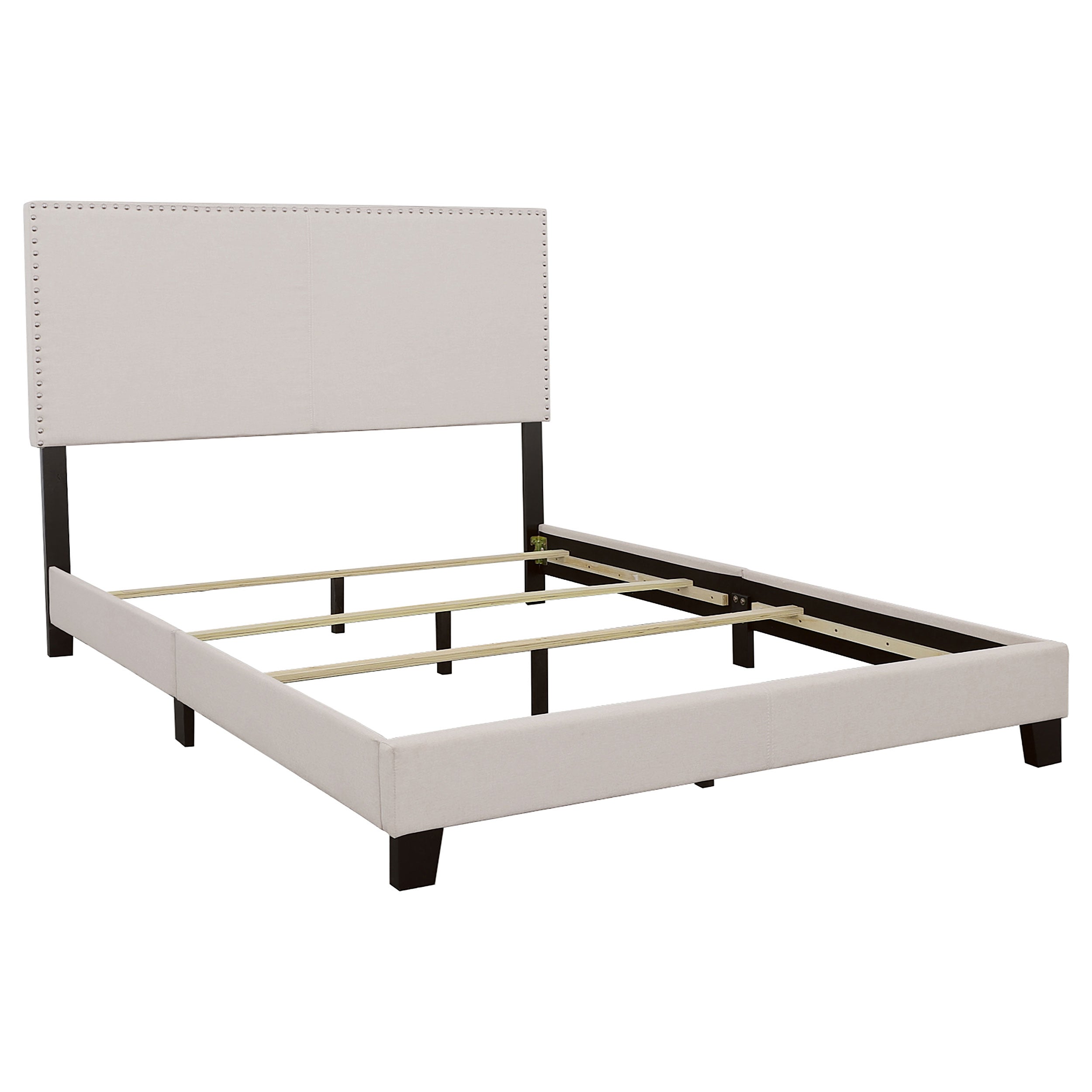 Boyd Upholstered Eastern King Panel Bed Ivory-CoasterEveryday