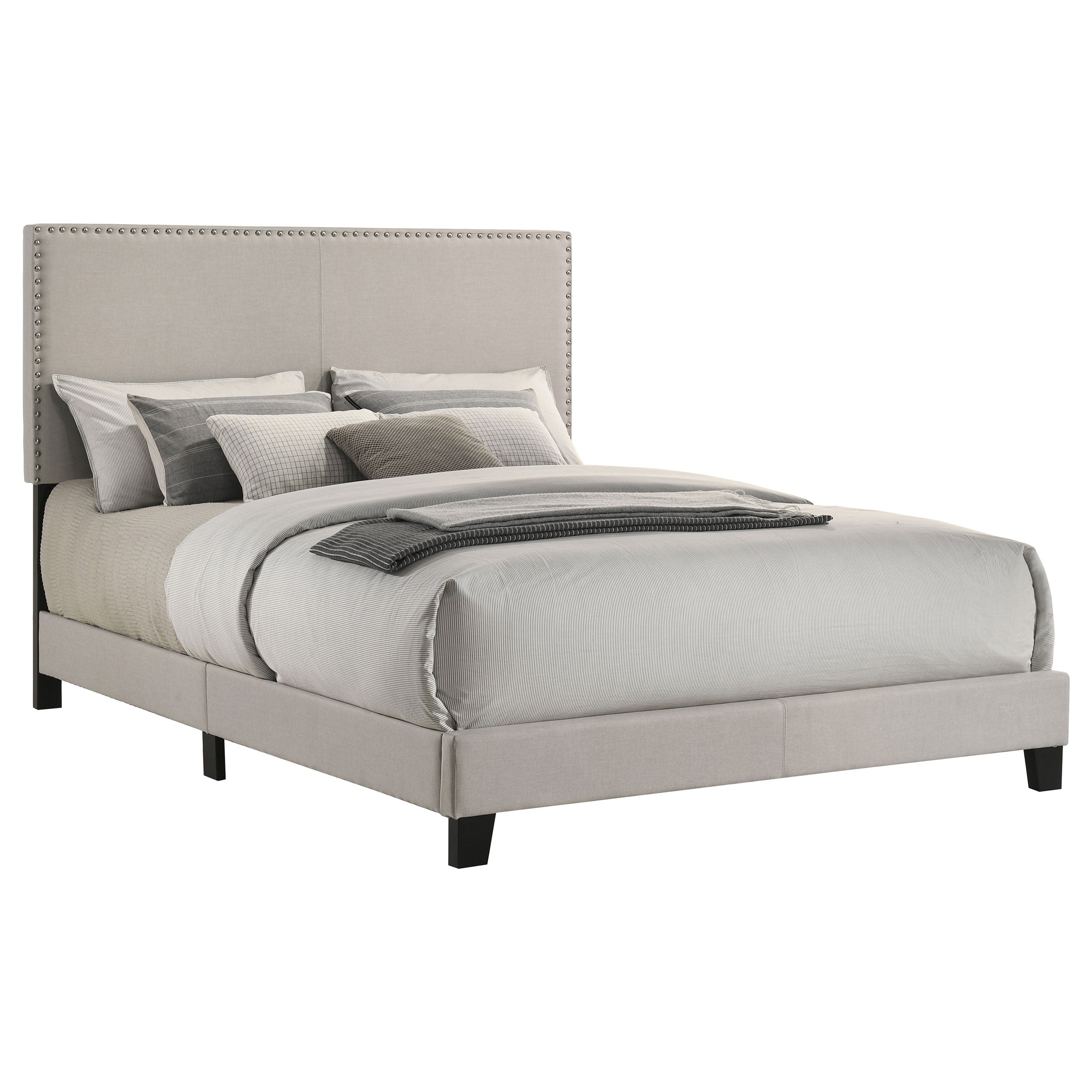 Boyd Upholstered Queen Panel Bed Ivory-CoasterEveryday