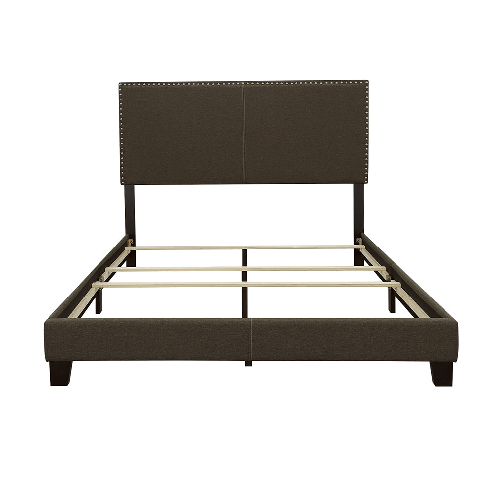 Boyd Upholstered Queen Panel Bed Charcoal-CoasterEveryday