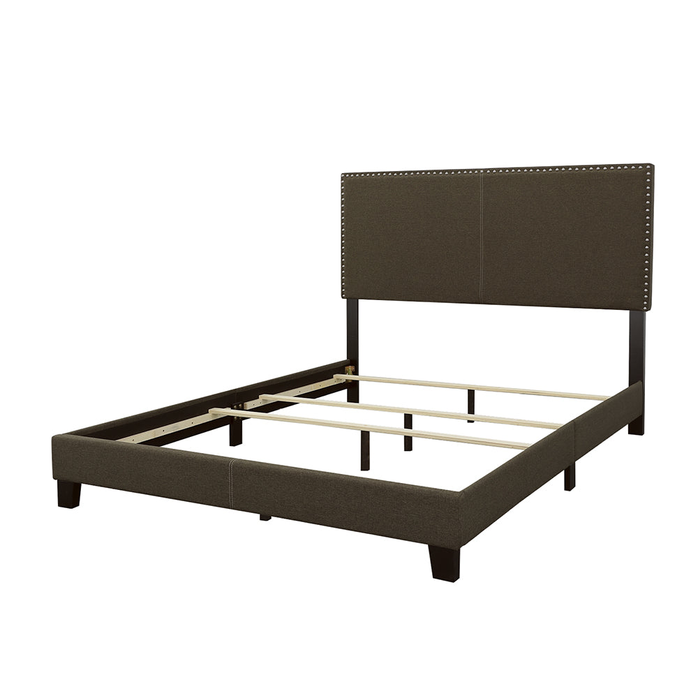Boyd Upholstered Queen Panel Bed Charcoal-CoasterEveryday