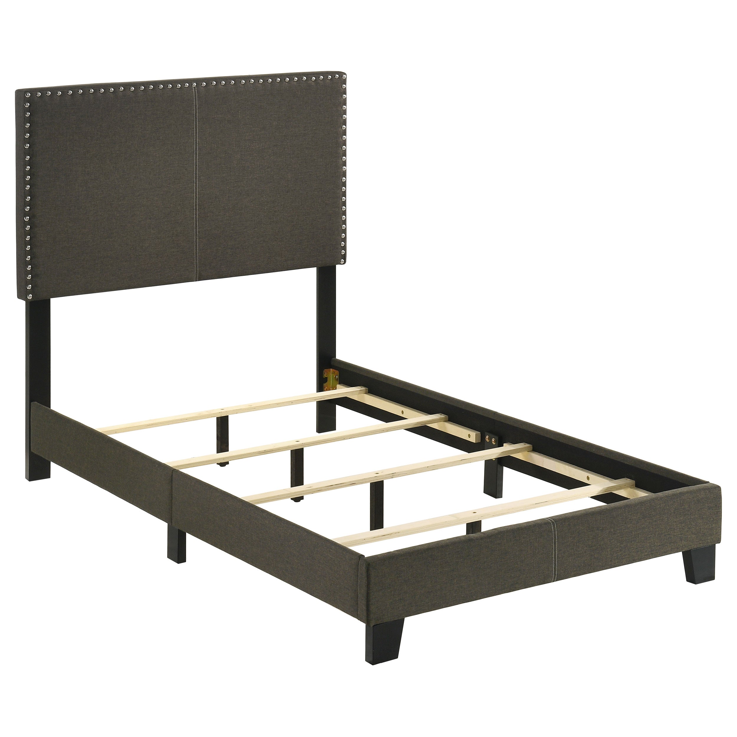 Boyd Upholstered Twin Panel Bed Charcoal-CoasterEveryday