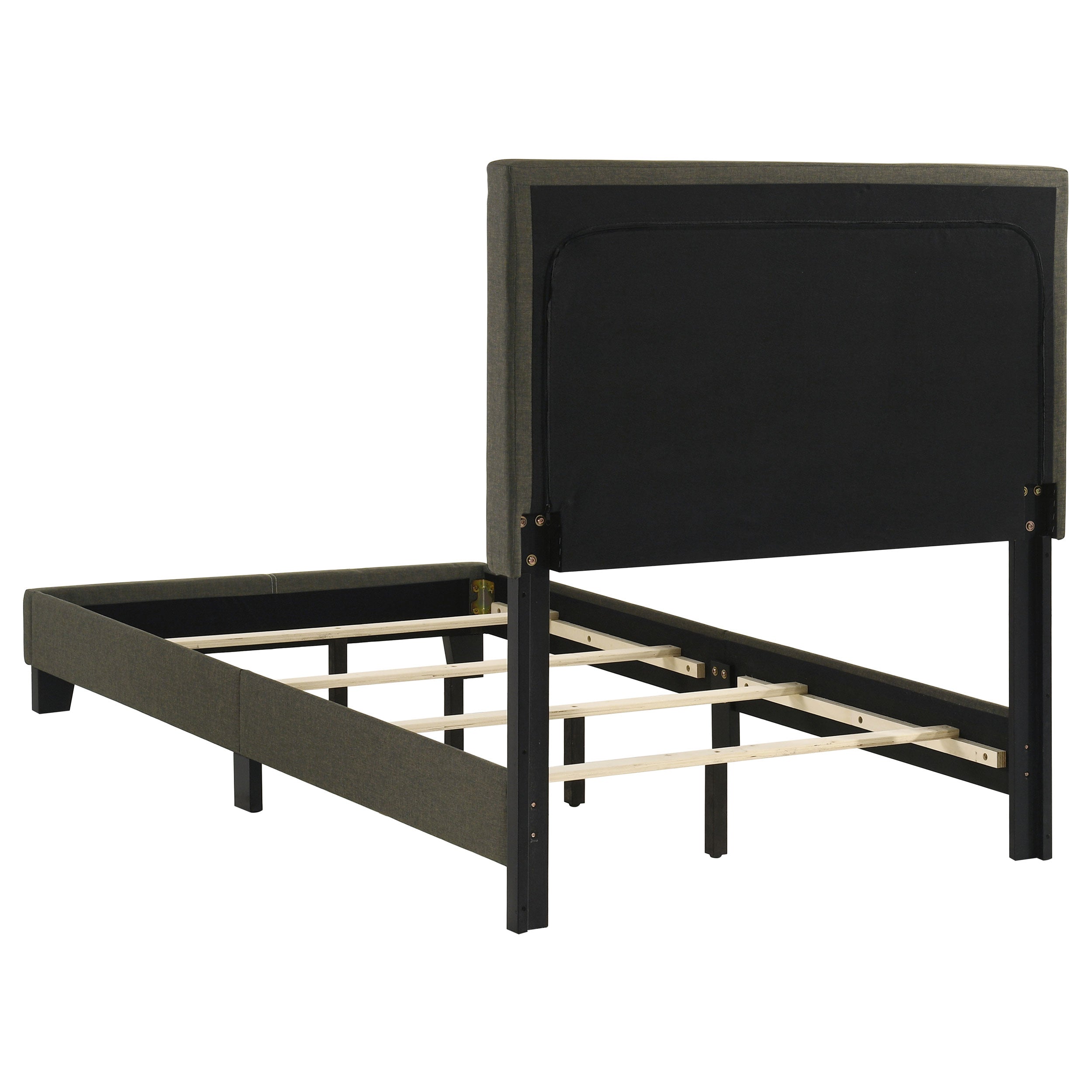 Boyd Upholstered Twin Panel Bed Charcoal-CoasterEveryday