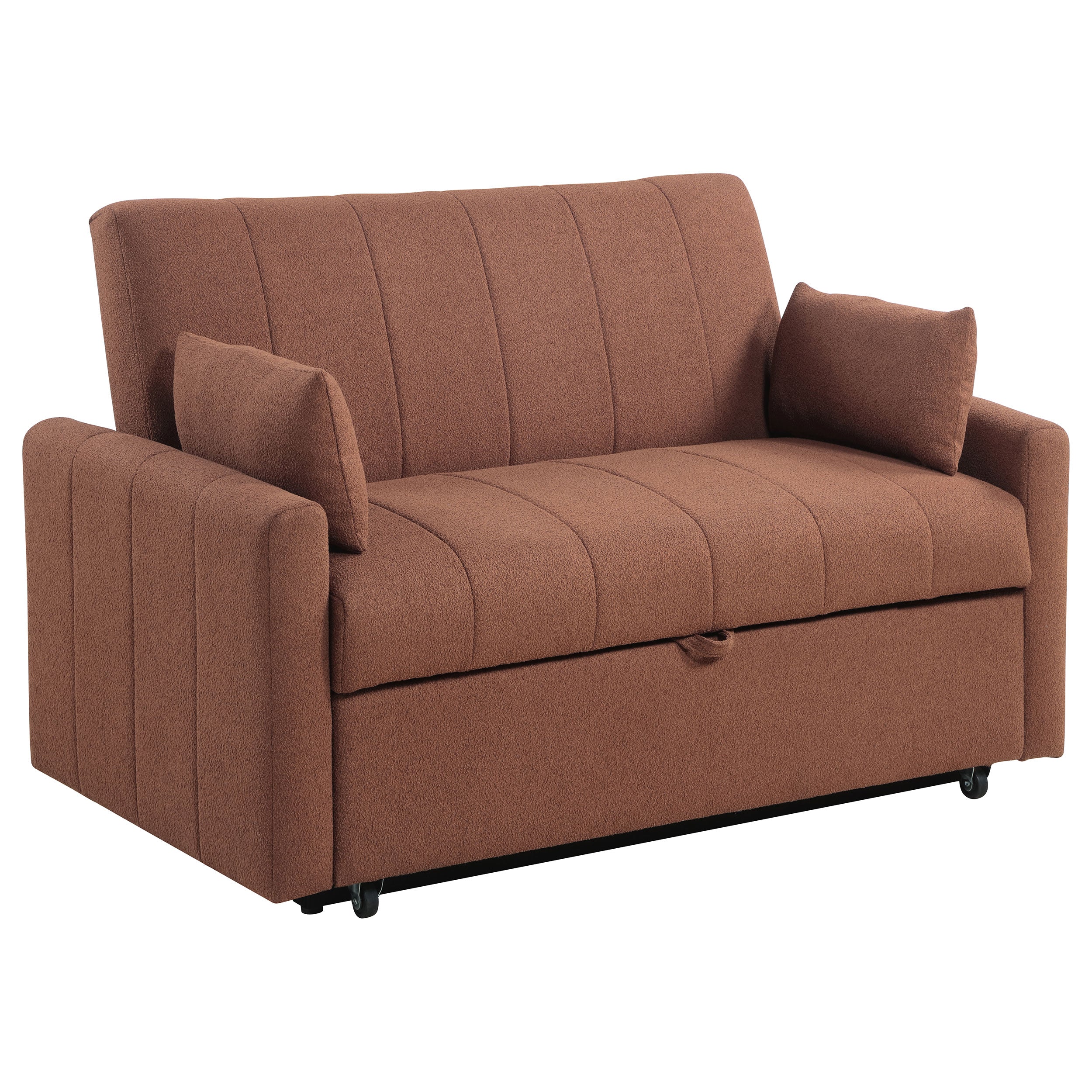 Portland Boucle Upholstered Sleeper Sofa Bed Copper-