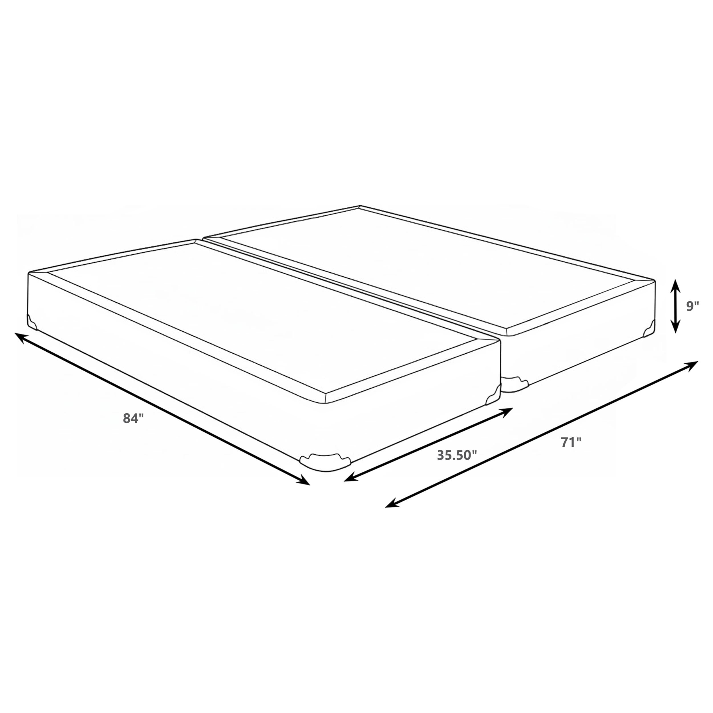 Mercer 9-inch Split California King Box Spring Foundation-