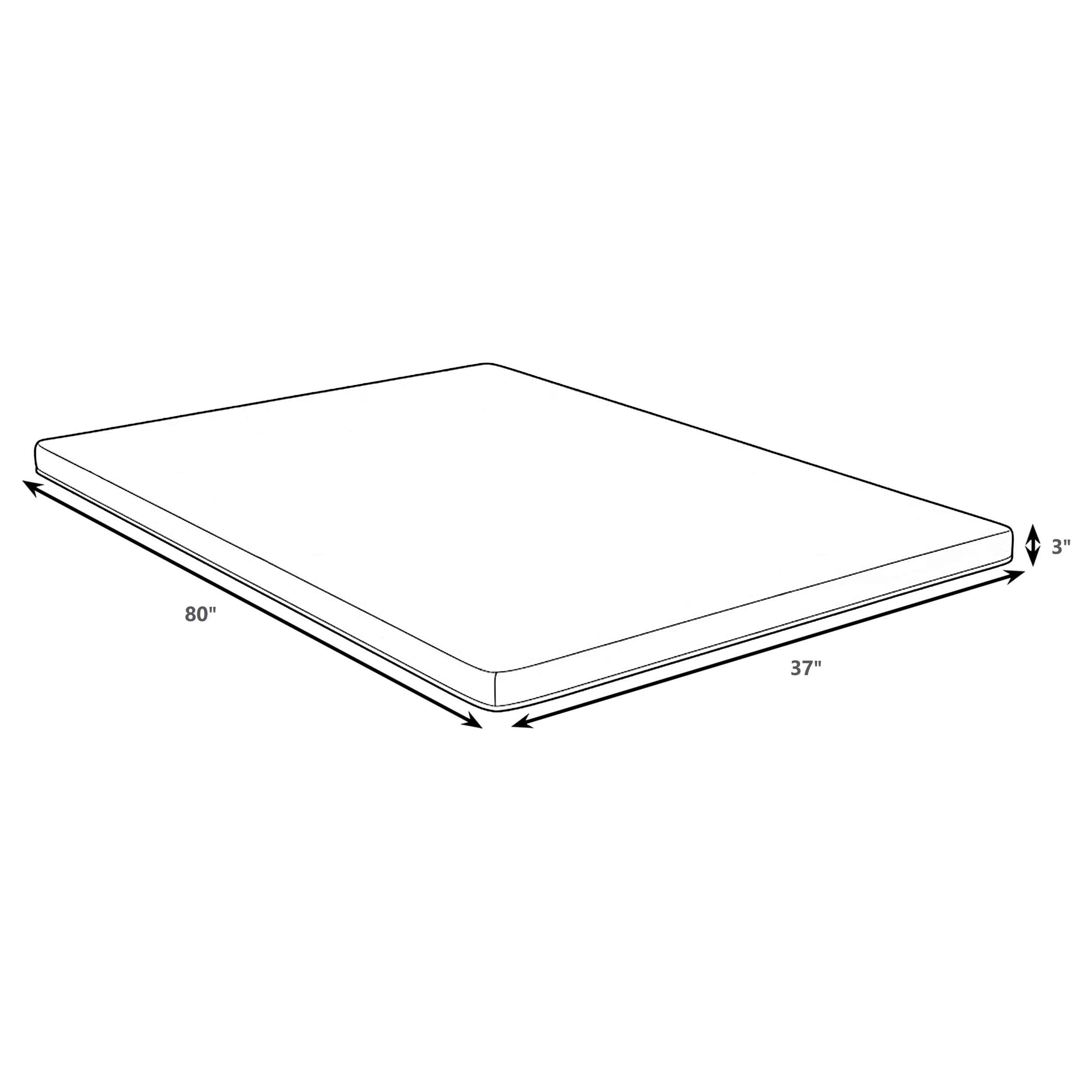 Cascade 3-inch Twin XL Cool Memory Foam Mattress Topper-