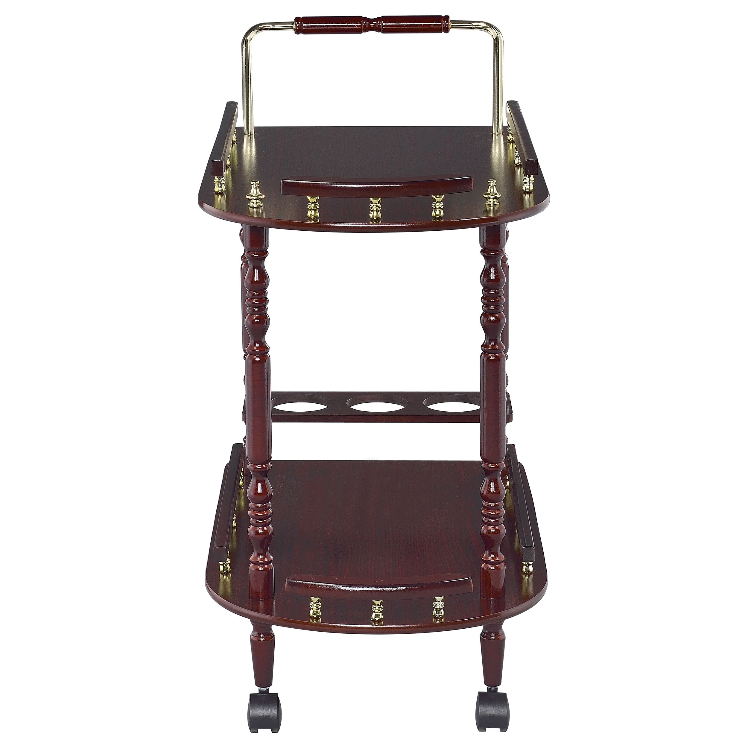 Palmer 2-tier Rectangular Wood Bar Cart Merlot-CoasterEveryday