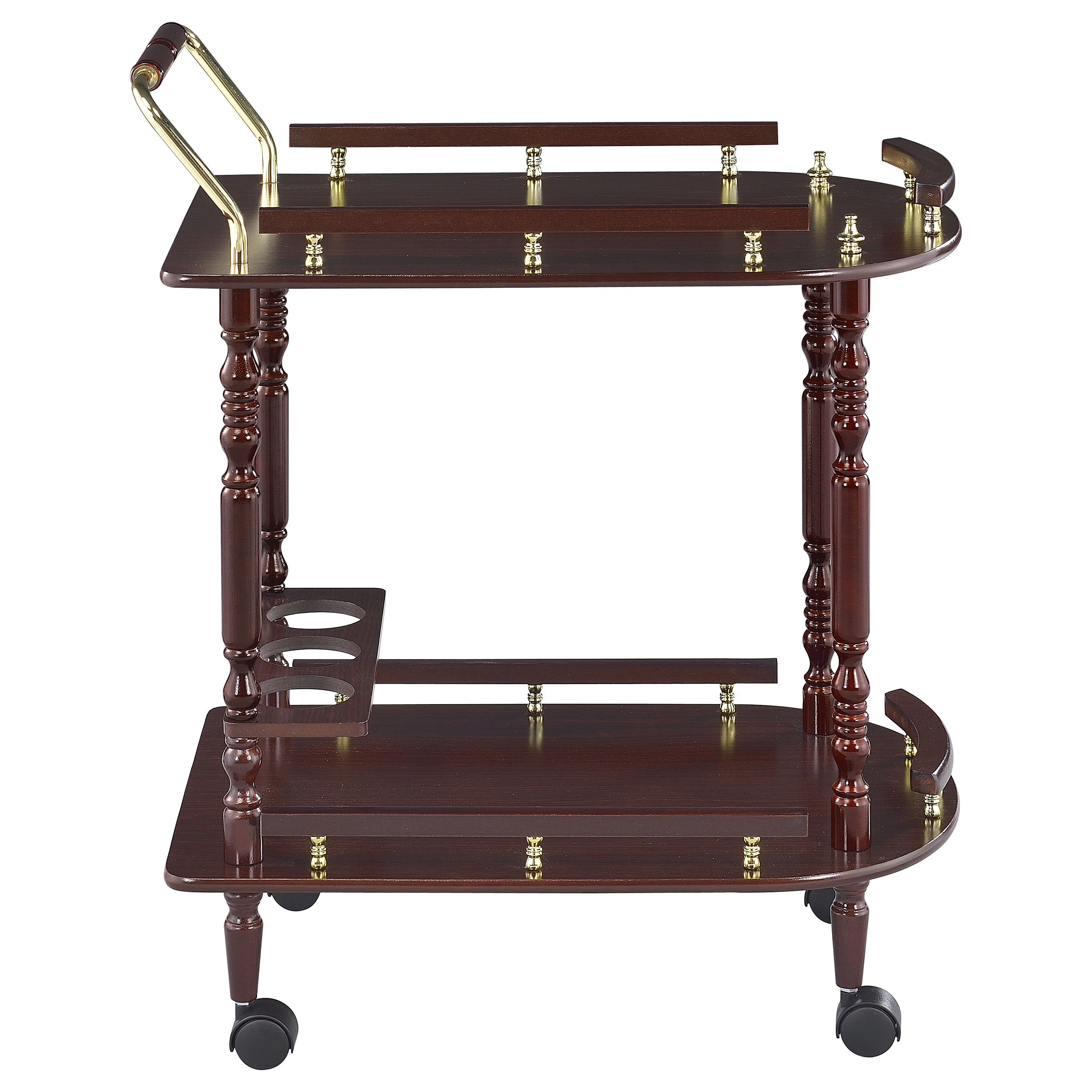 Palmer 2-tier Rectangular Wood Bar Cart Merlot-CoasterEveryday
