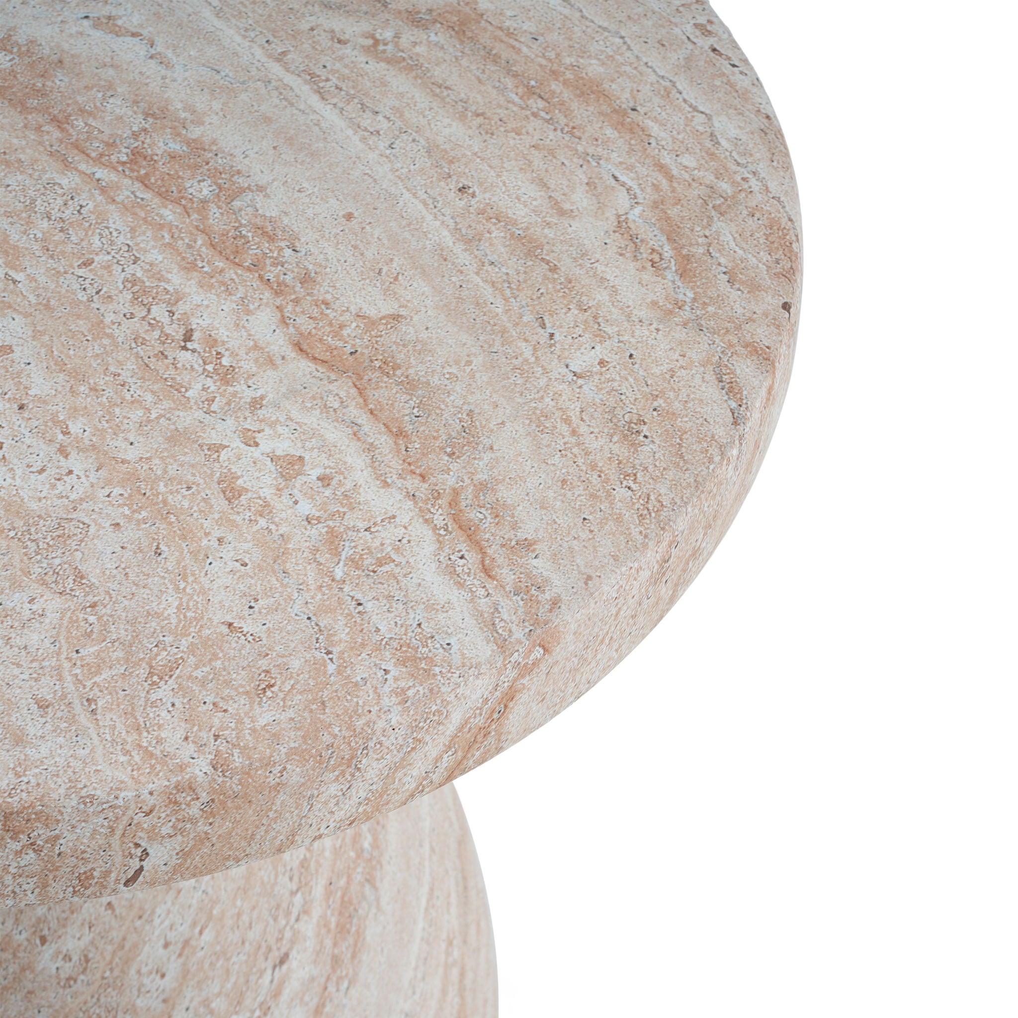 Outdoor / Indoor Travertine Side Table Lightweight