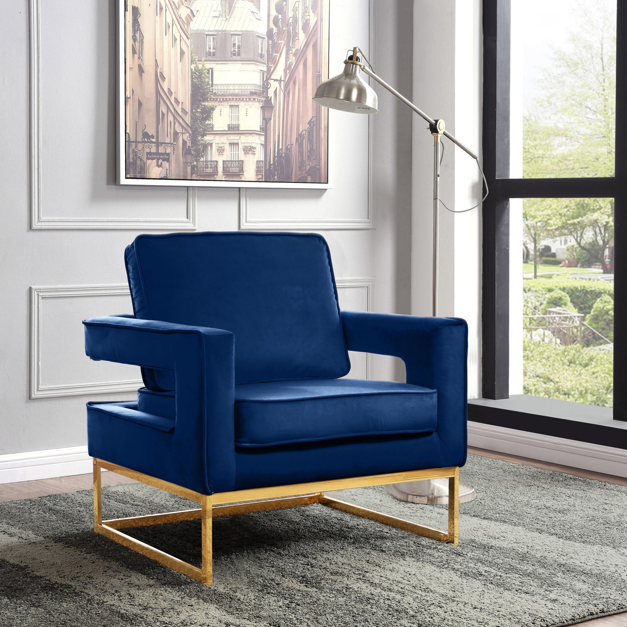 Noah - Accent Chair with Gold Legs