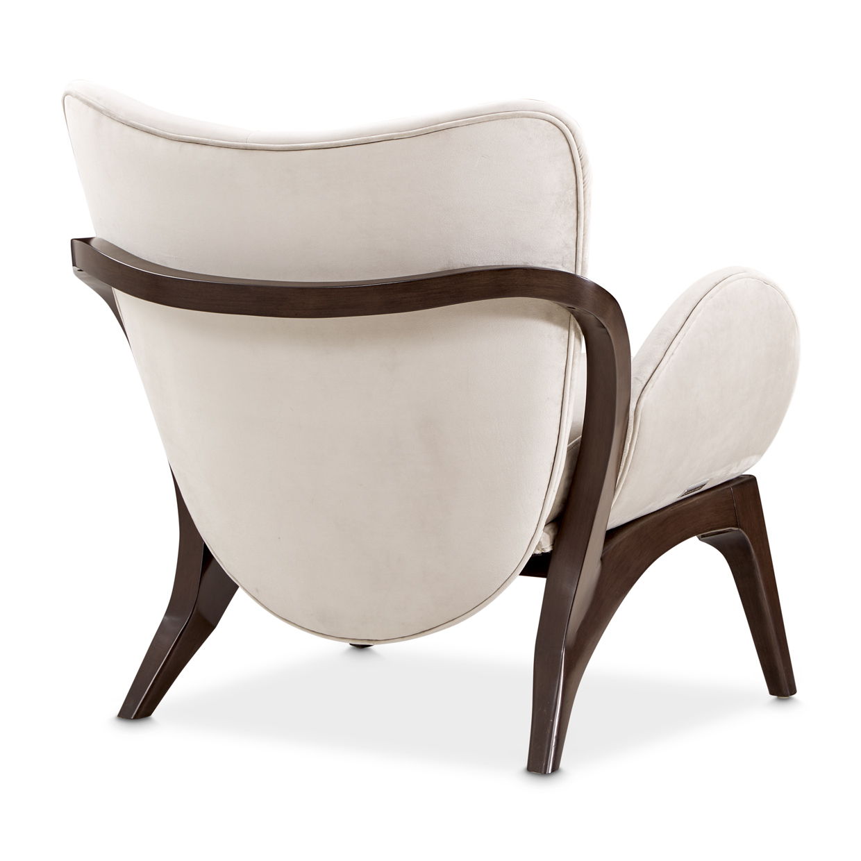 Camellia Field - Velvet Accent Chair - Beige / Dark Brown