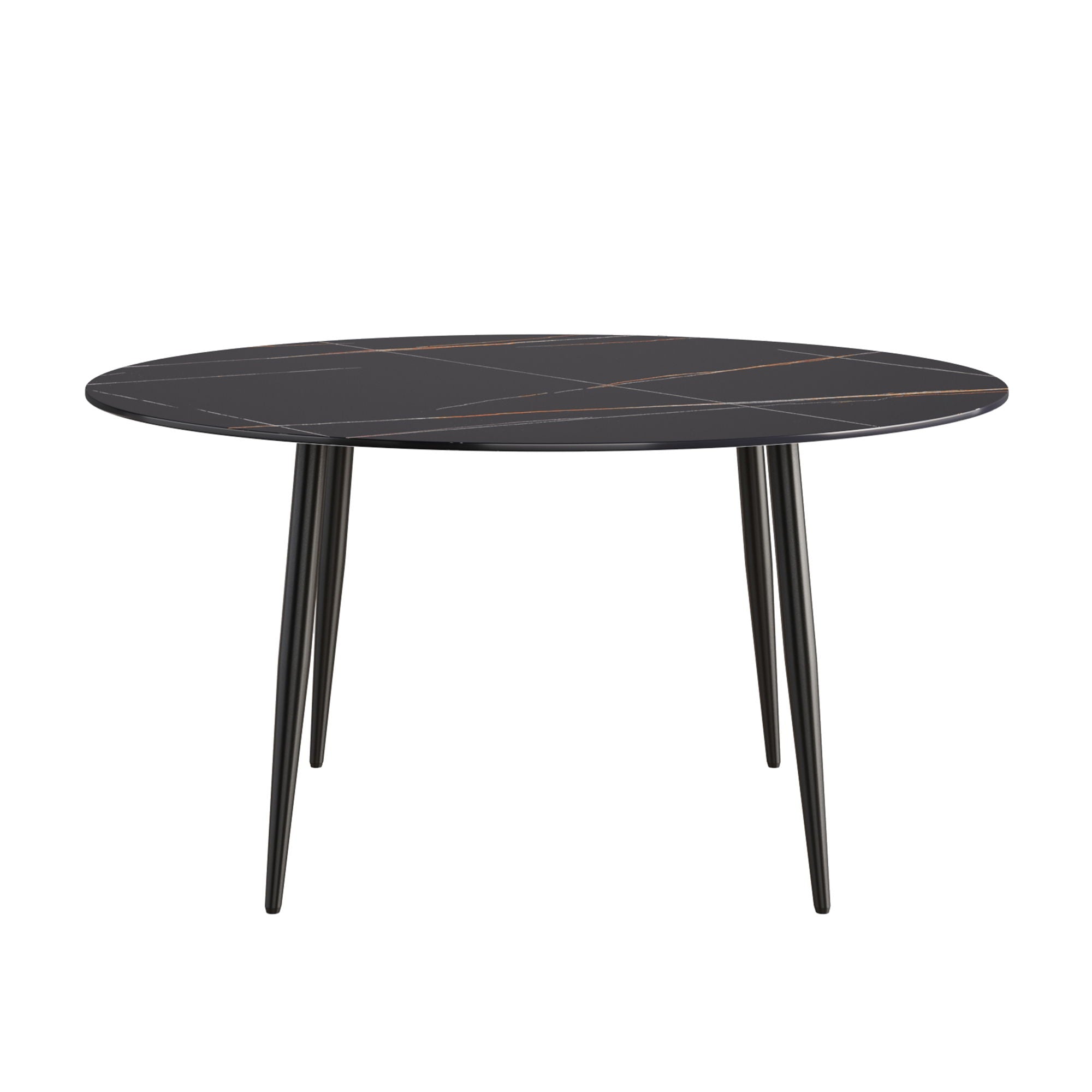 Modern Man-Made Stone Round Dining Table-Position For 6 People