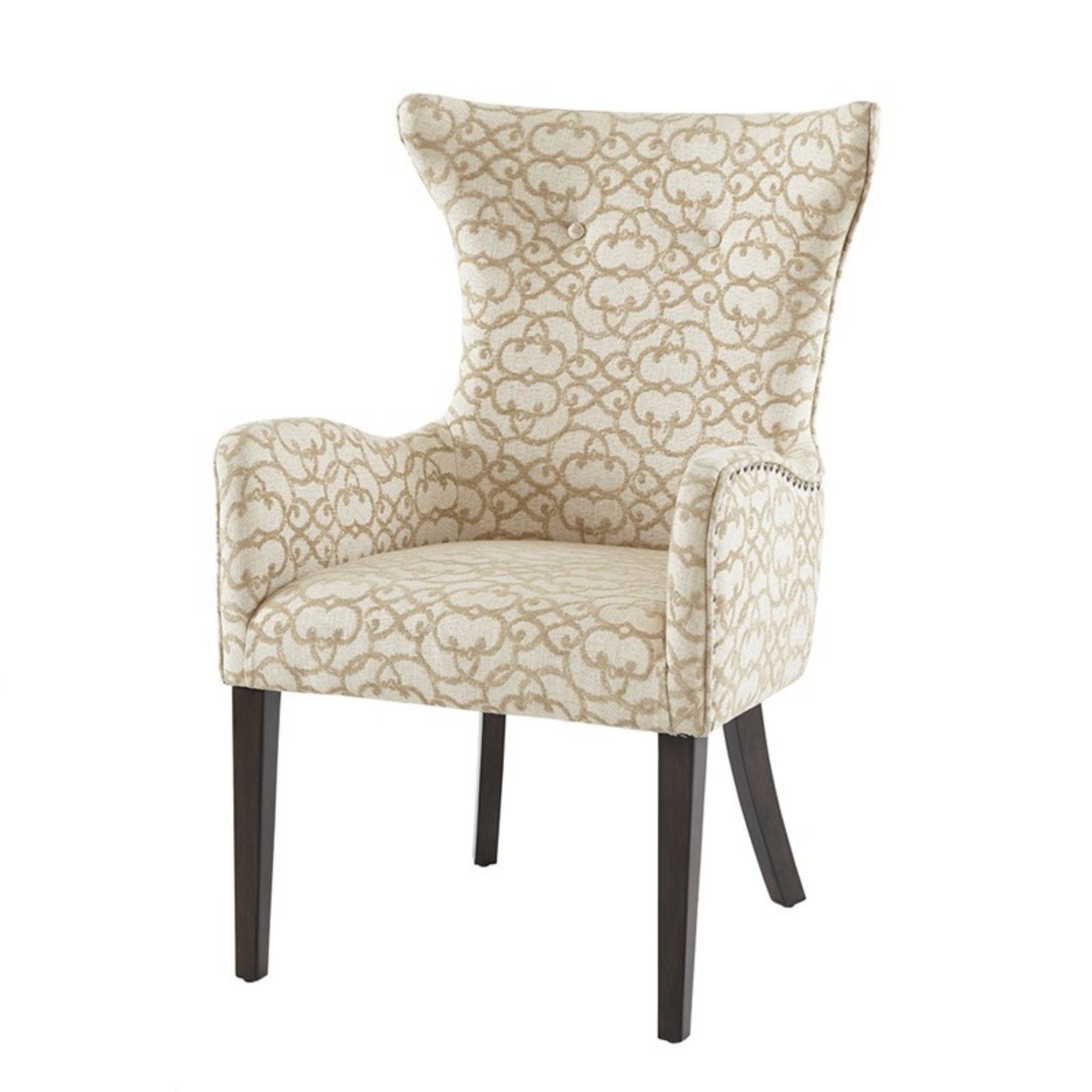 Angelica - Dining Arm Chair With Bronze Nailhead Trim (Set of 2) - Tan