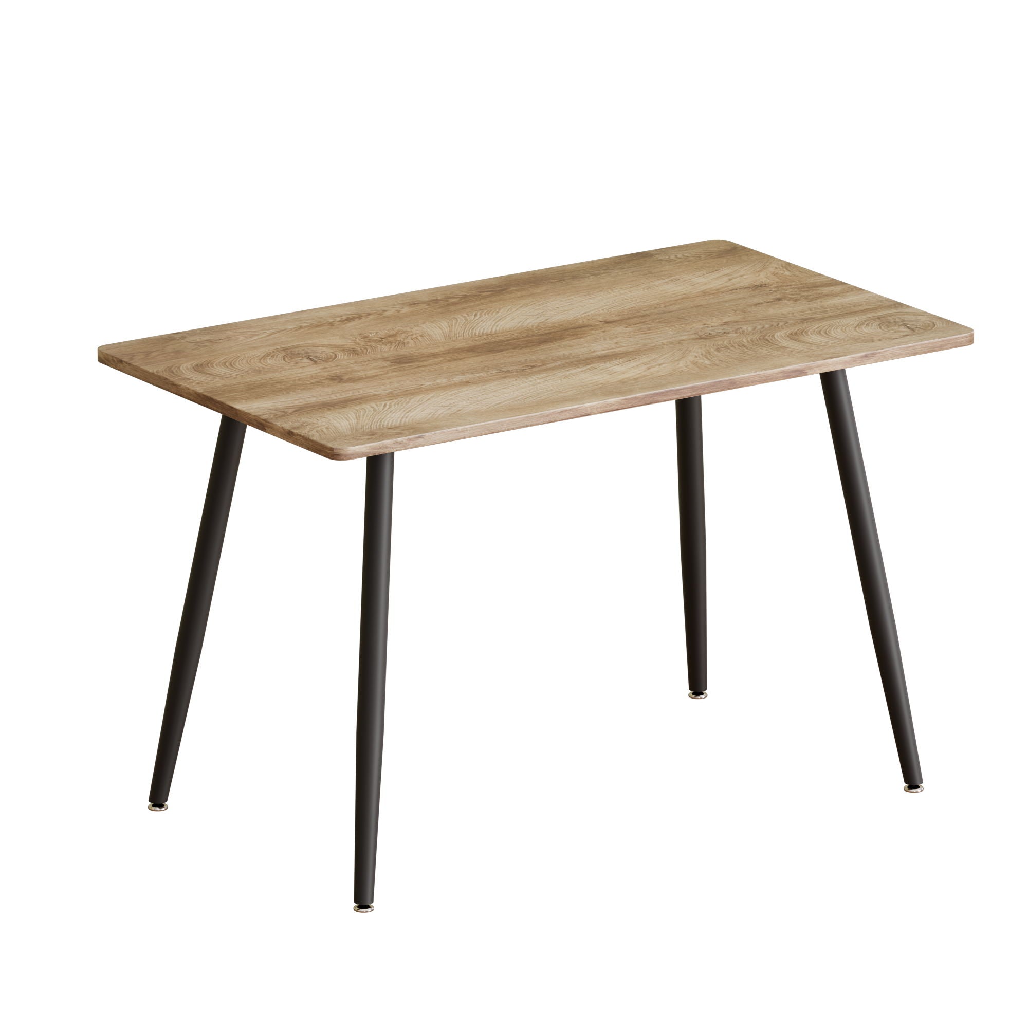 Modern Minimalist Dining Table And Chairs With Metal Legs For 4 - 6 Seats - Wood