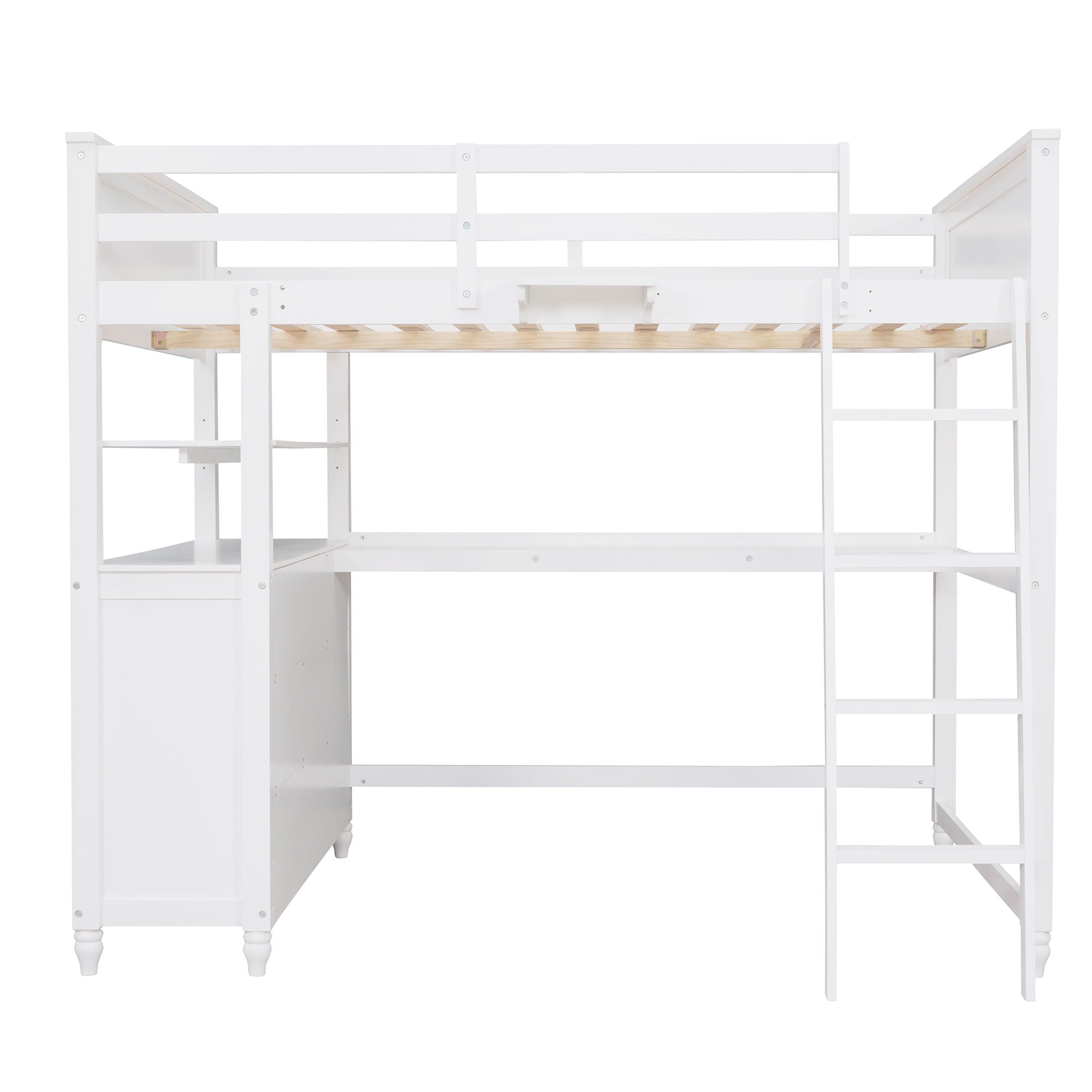 Loft Bed With Drawers With Desk And Shelves