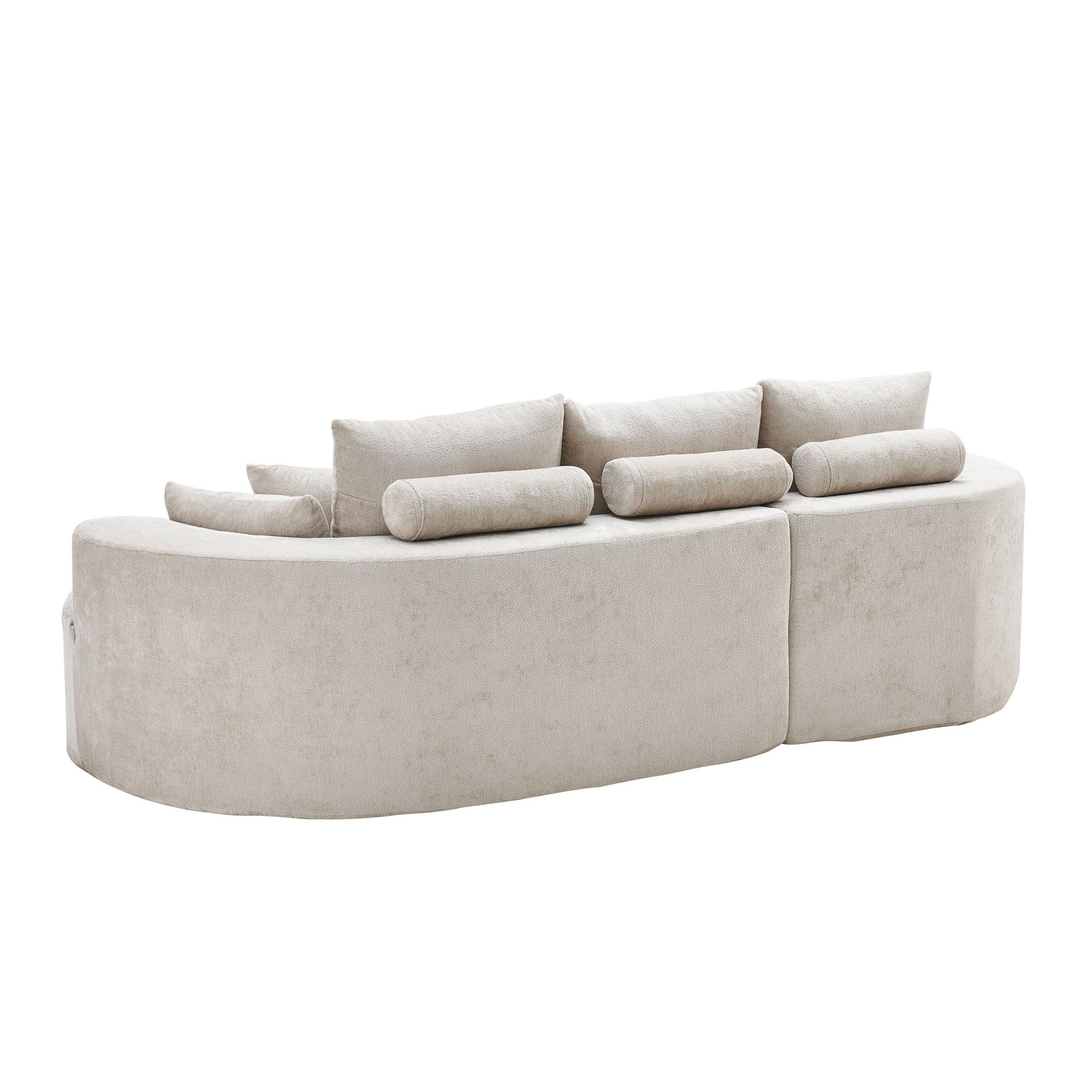 2 Piece Fabric Cloud Curved Sectional Sofa With Chaise For Living Room - Best Buy Furniture
