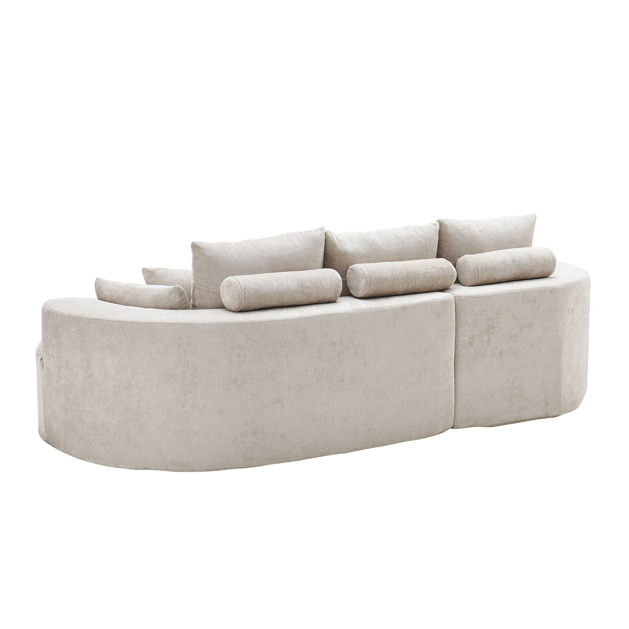 2 Piece Fabric Cloud Curved Sectional Sofa With Chaise For Living Room - Best Buy Furniture