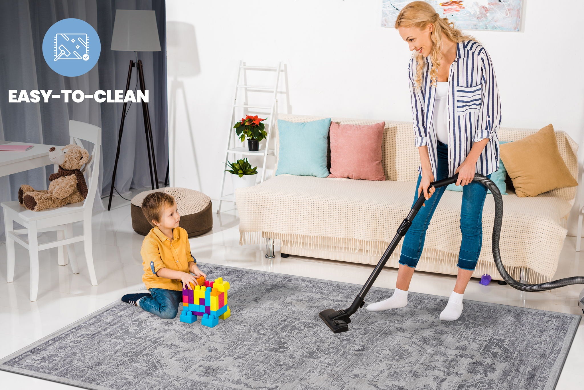 Marfi - 8' X 10' Oriental Area Rug - Silver