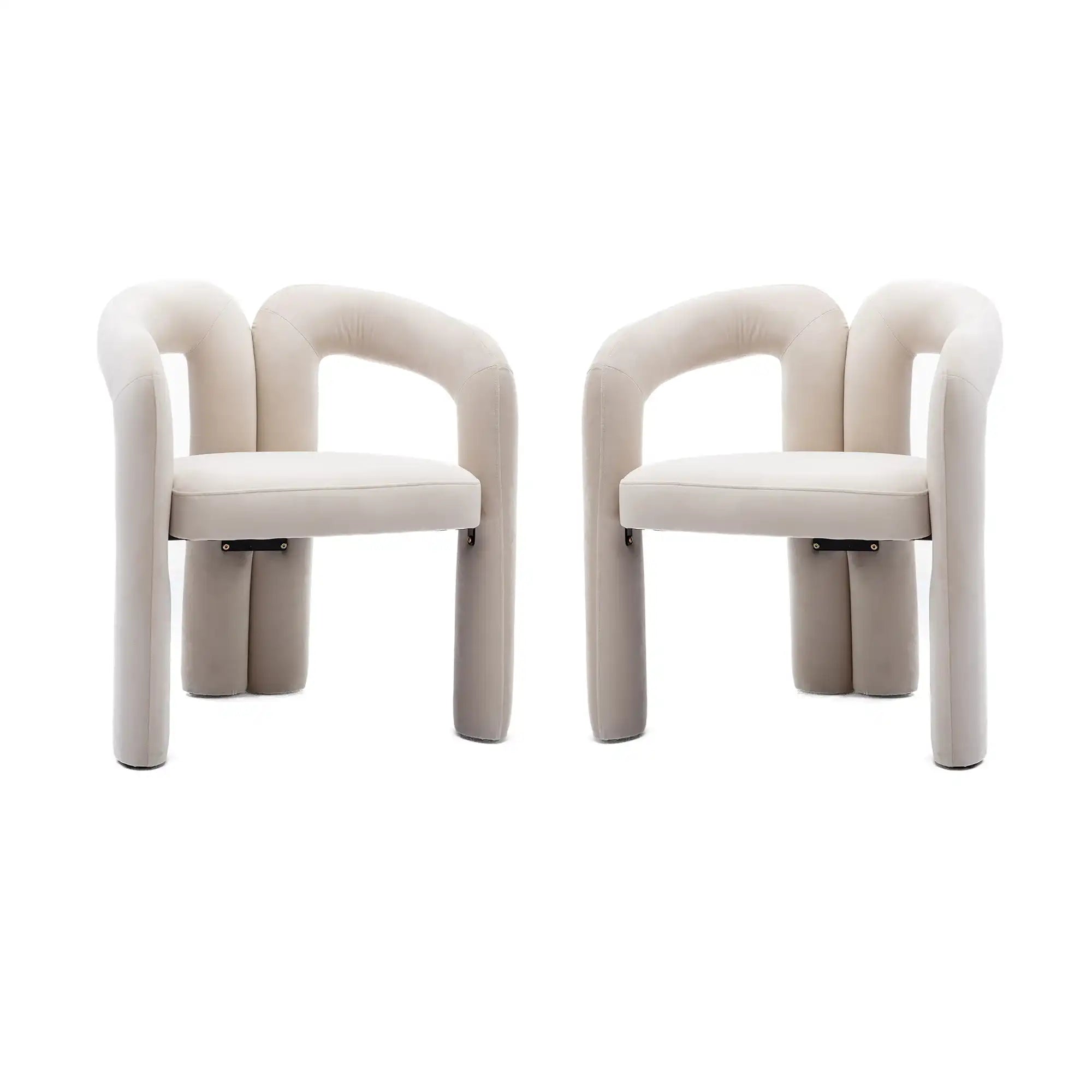 Luna Lace Modern Velvet Upholstered Accent/Dining Chair Set of 2