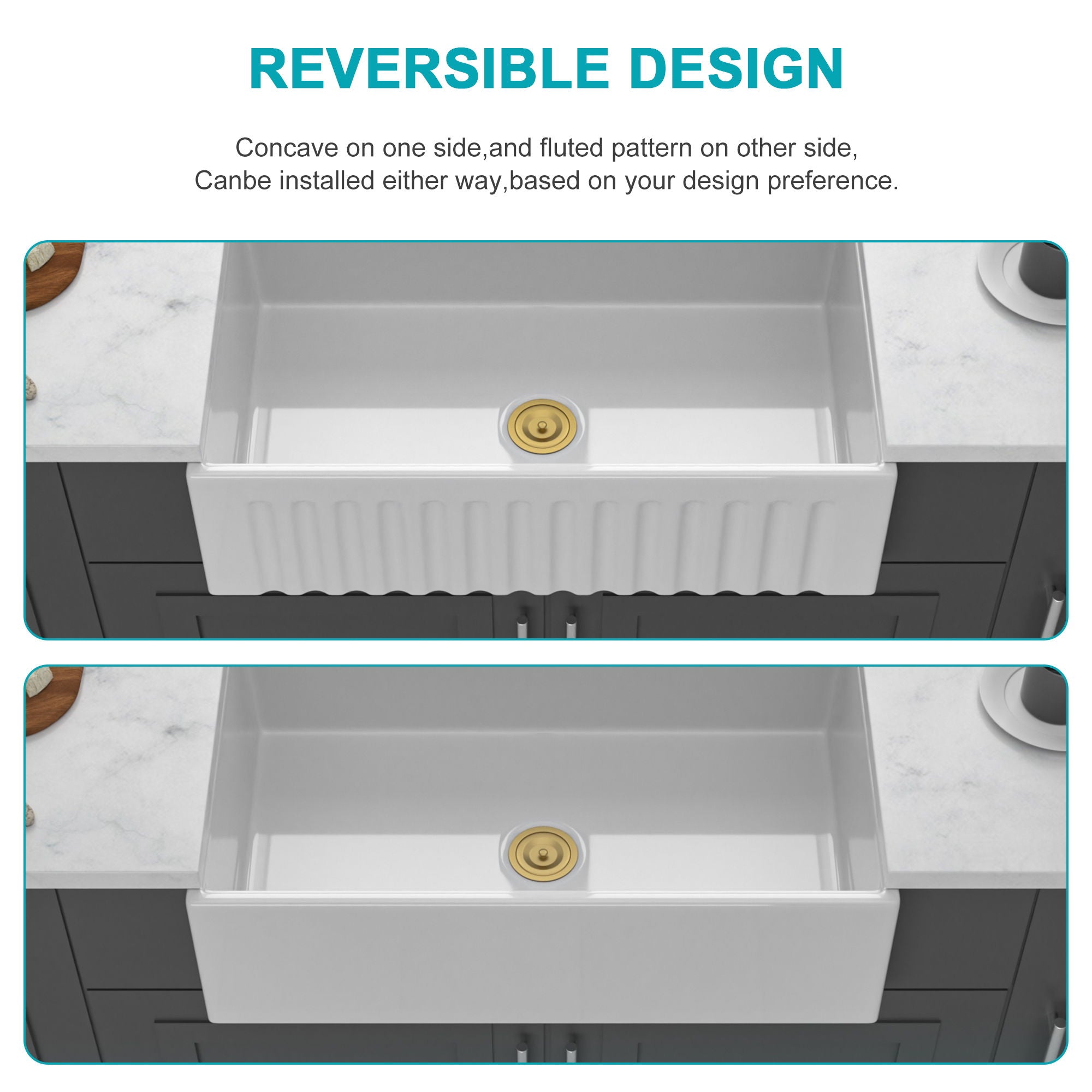 Workstation, Single Bowl Apron Front Kitchen Sink - White