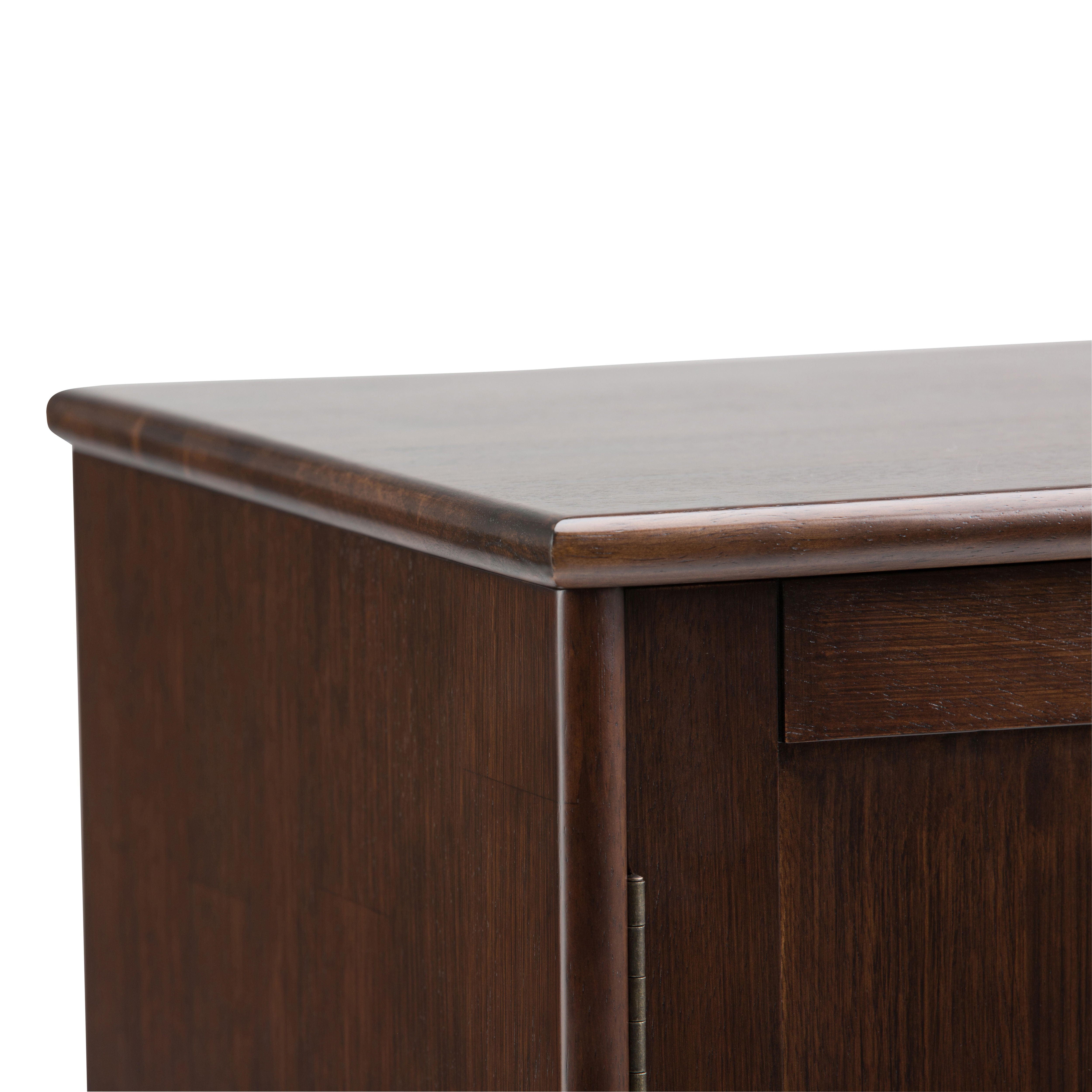 Draper - Mid Century Sideboard Buffet And Wine Rack - Medium Auburn Brown - Best Buy Furniture