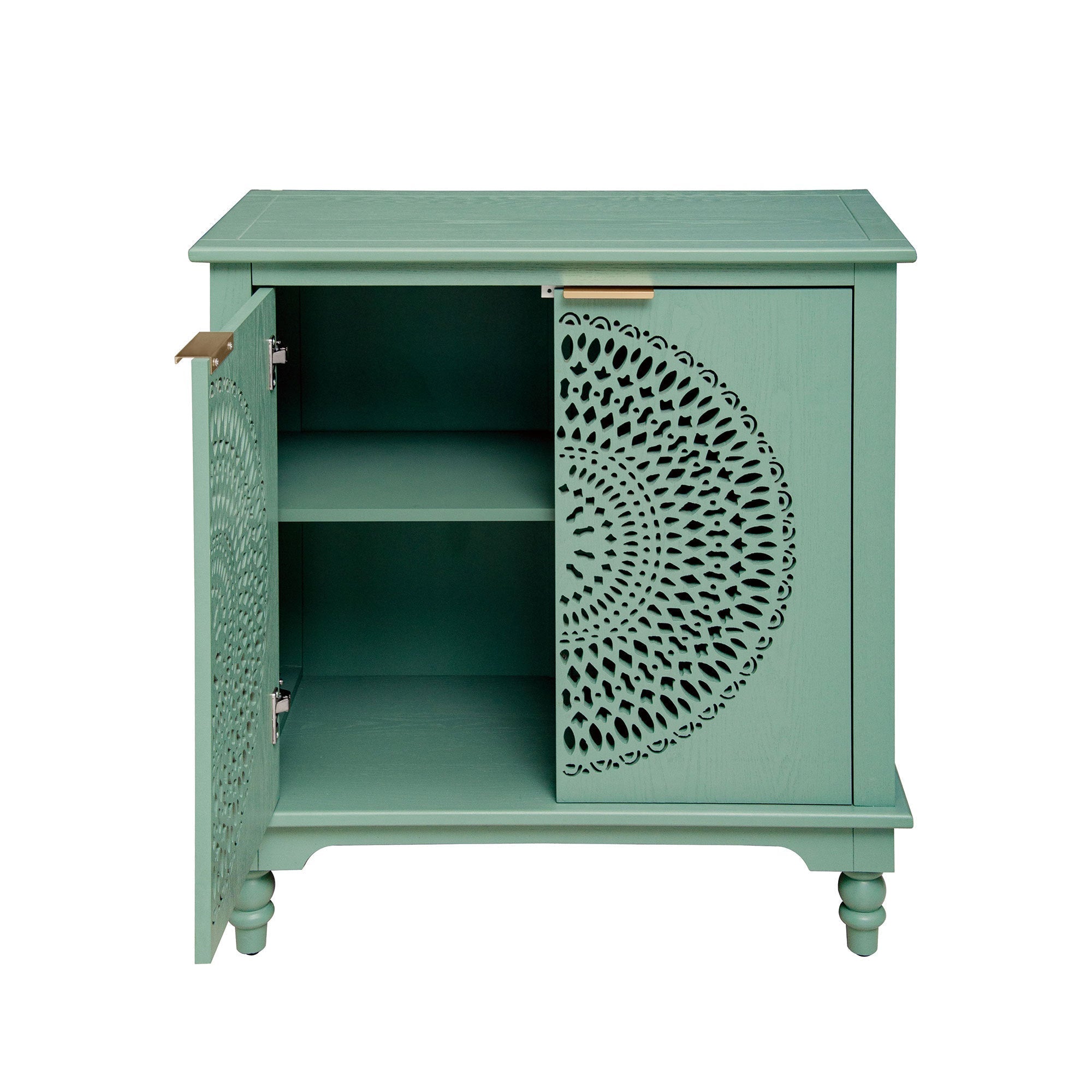 Modern Hollow-Carved 2-Door Accent Cabinet Sideboard Buffet