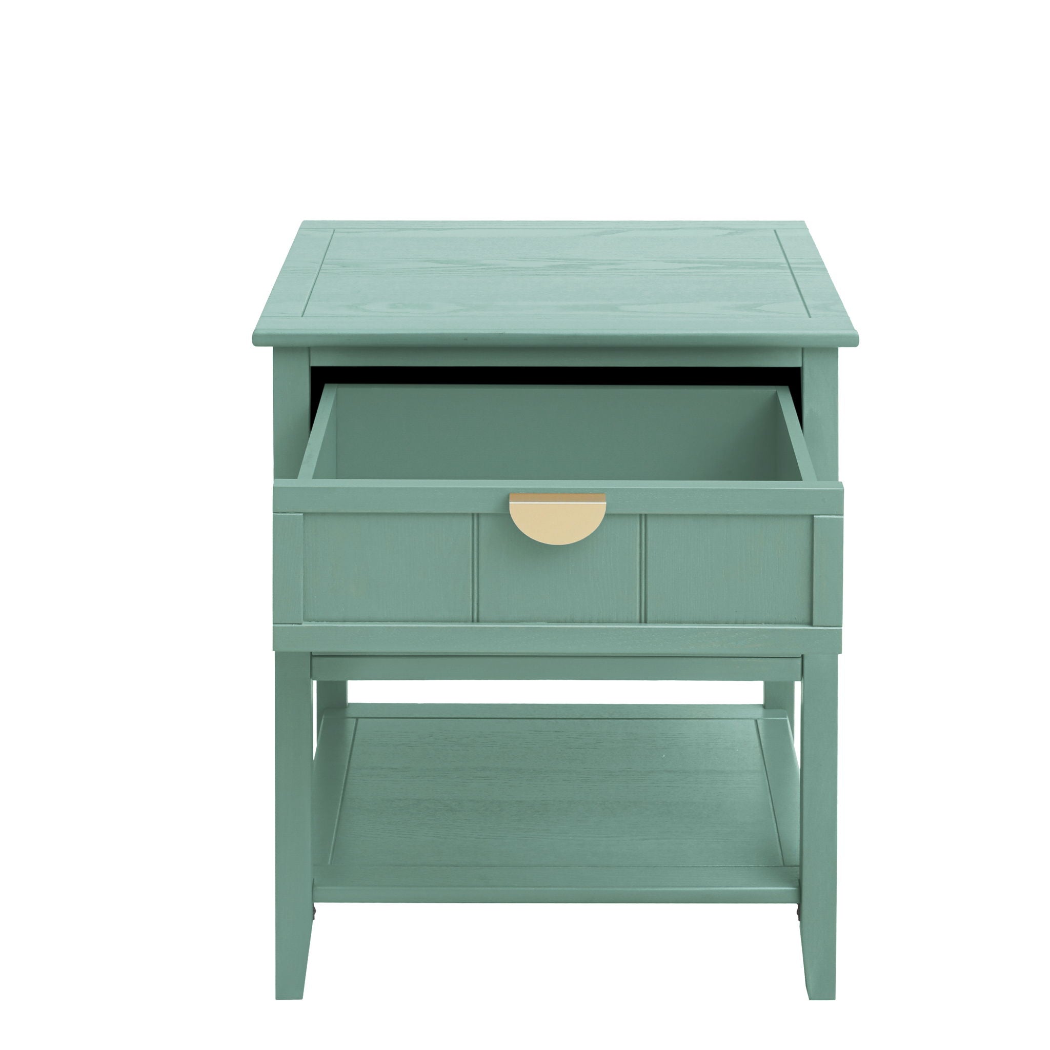2 Drawer Side Table, American Style, End Table, Suitable For Bedroom, Living Room, Study