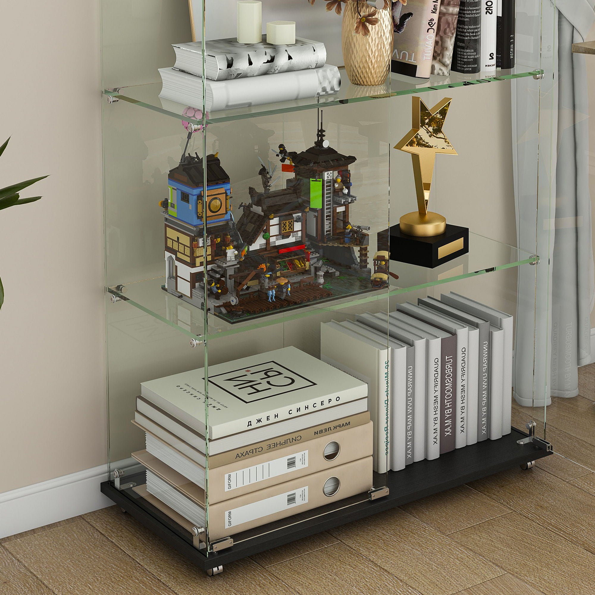 Premium 5 Tier Glass Display Case With 5 Dynamic LED Modes