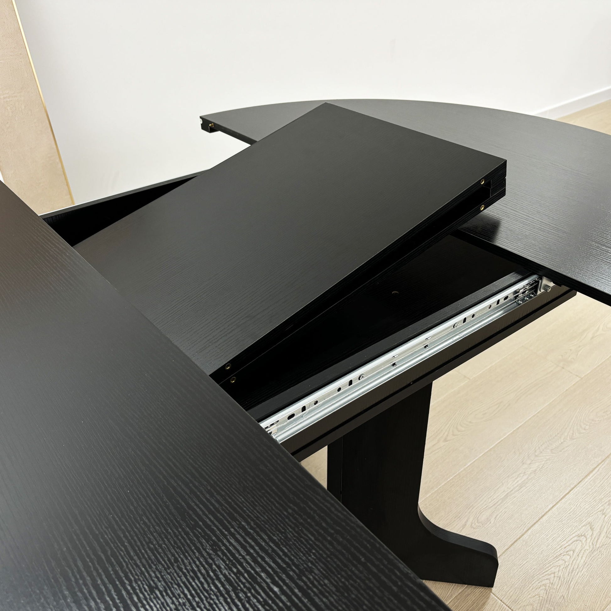 Dining Table For Farmhouse Kitchen Expandable Oval Table Top With Removable Leaf Trestle X Shaped Base - Black - Best Buy Furniture