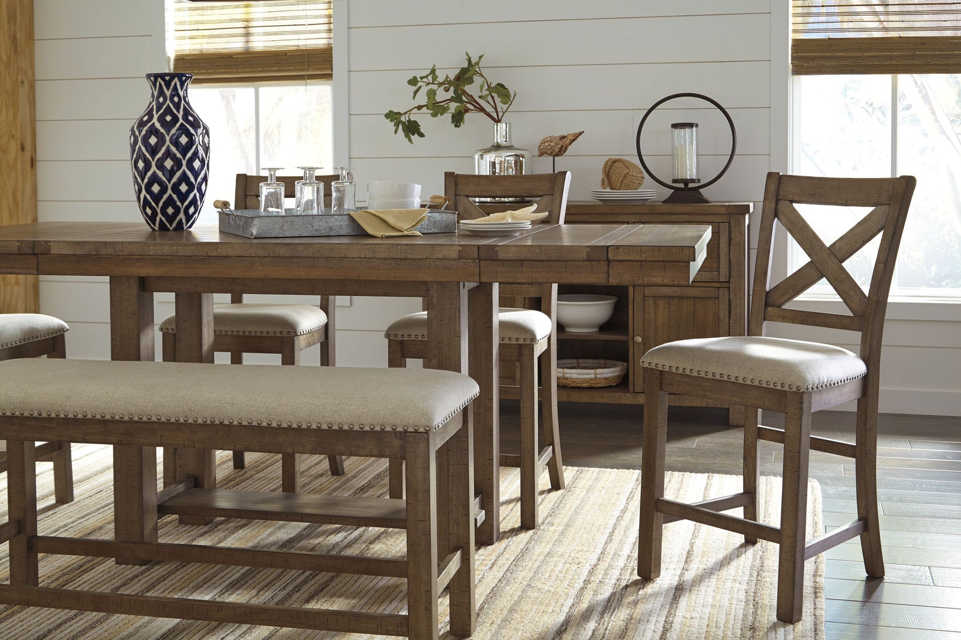 Moriville - Double UPH Bench - Beige - Best Buy Furniture