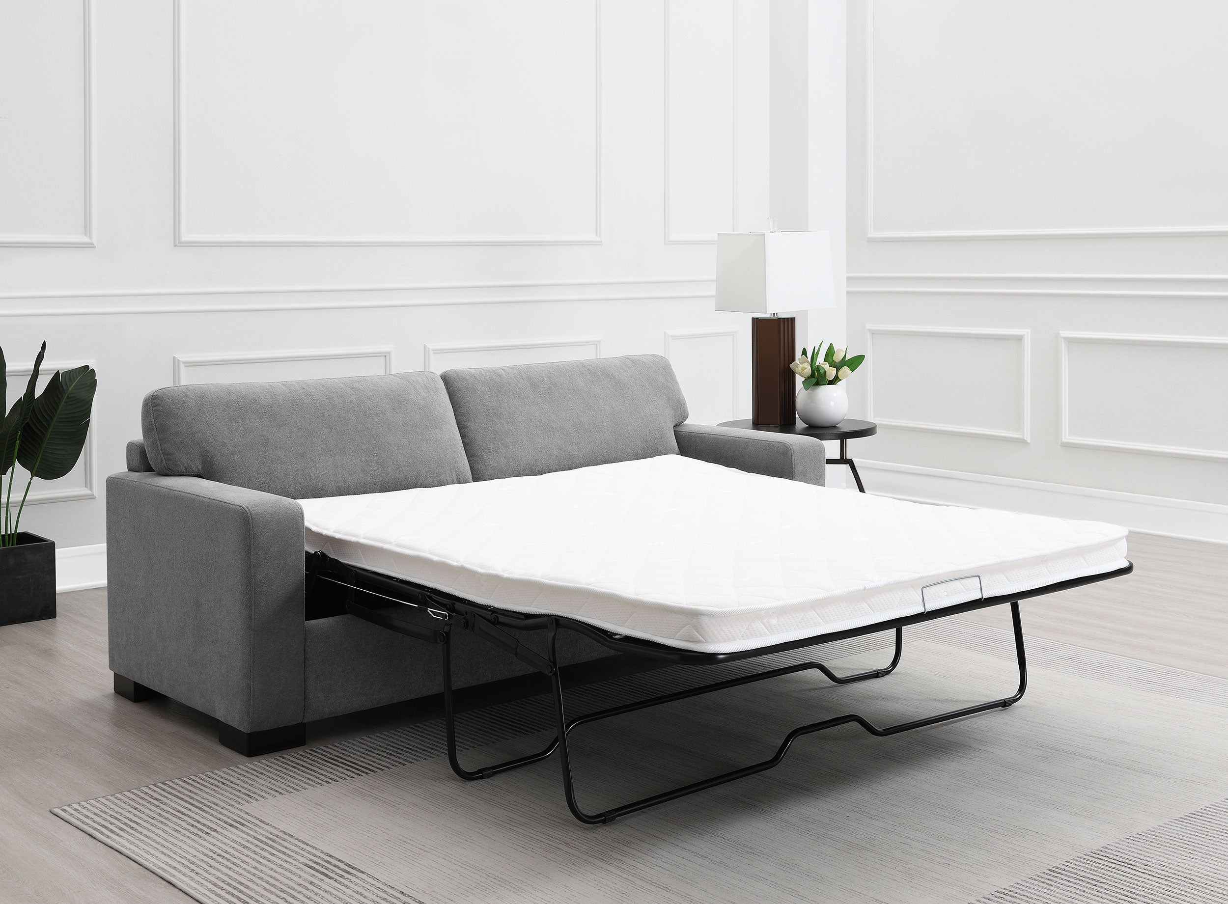 Simpson Upholstered Sofa Sleeper with Queen Mattress Grey-