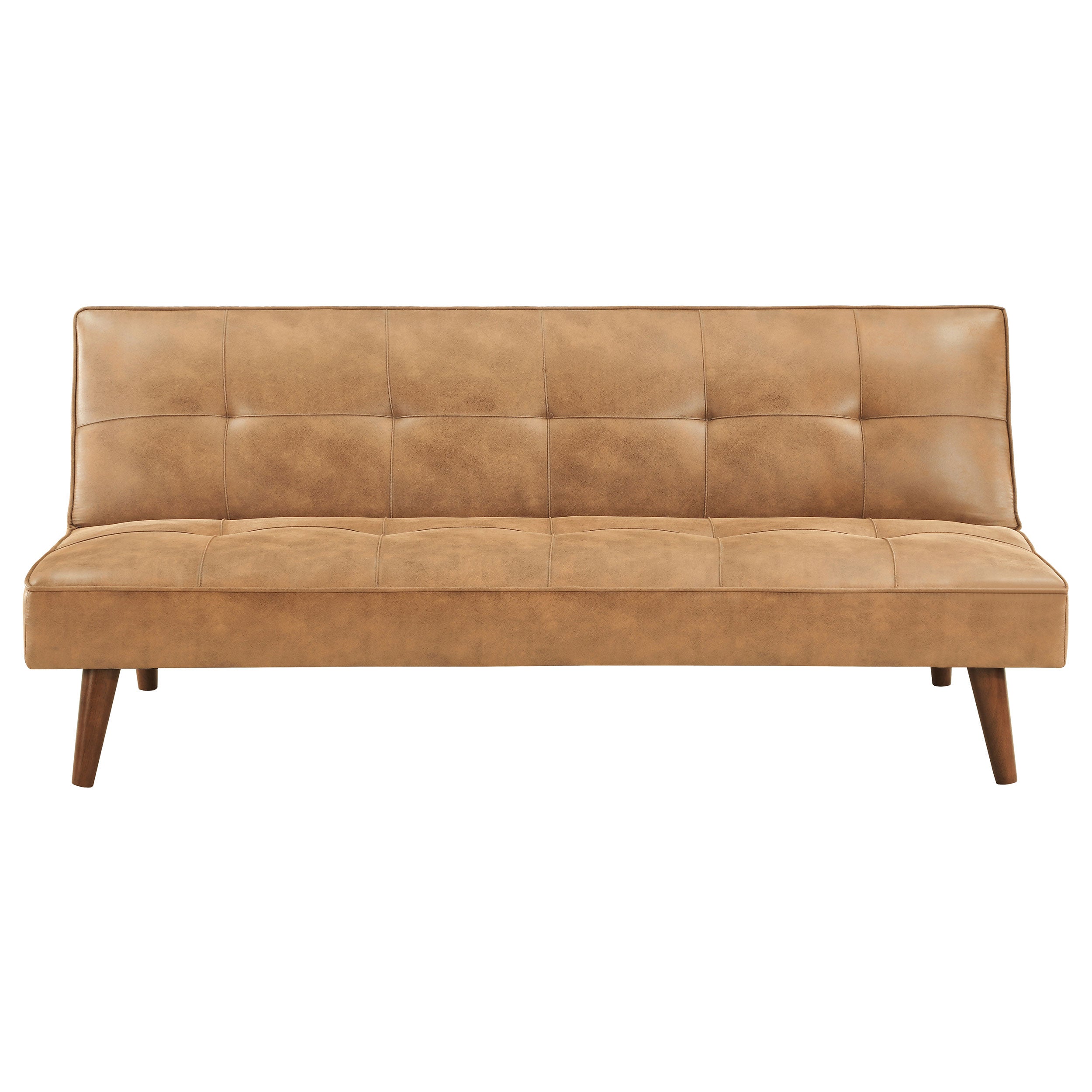 Jenson Upholstered Tufted Convertible Sofa Bed Saddle Brown-
