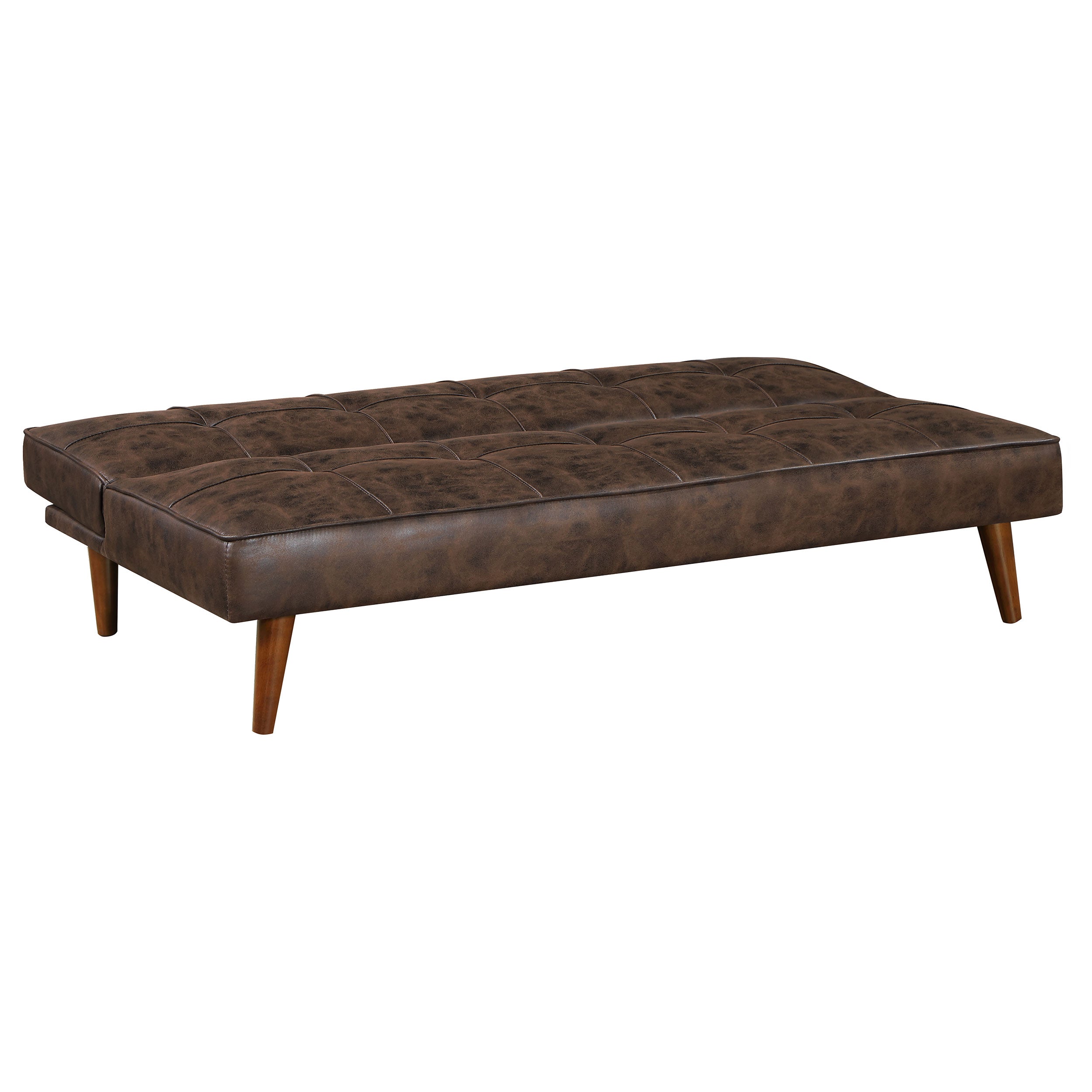 Jenson Upholstered Tufted Convertible Sofa Bed Dark Coffee-