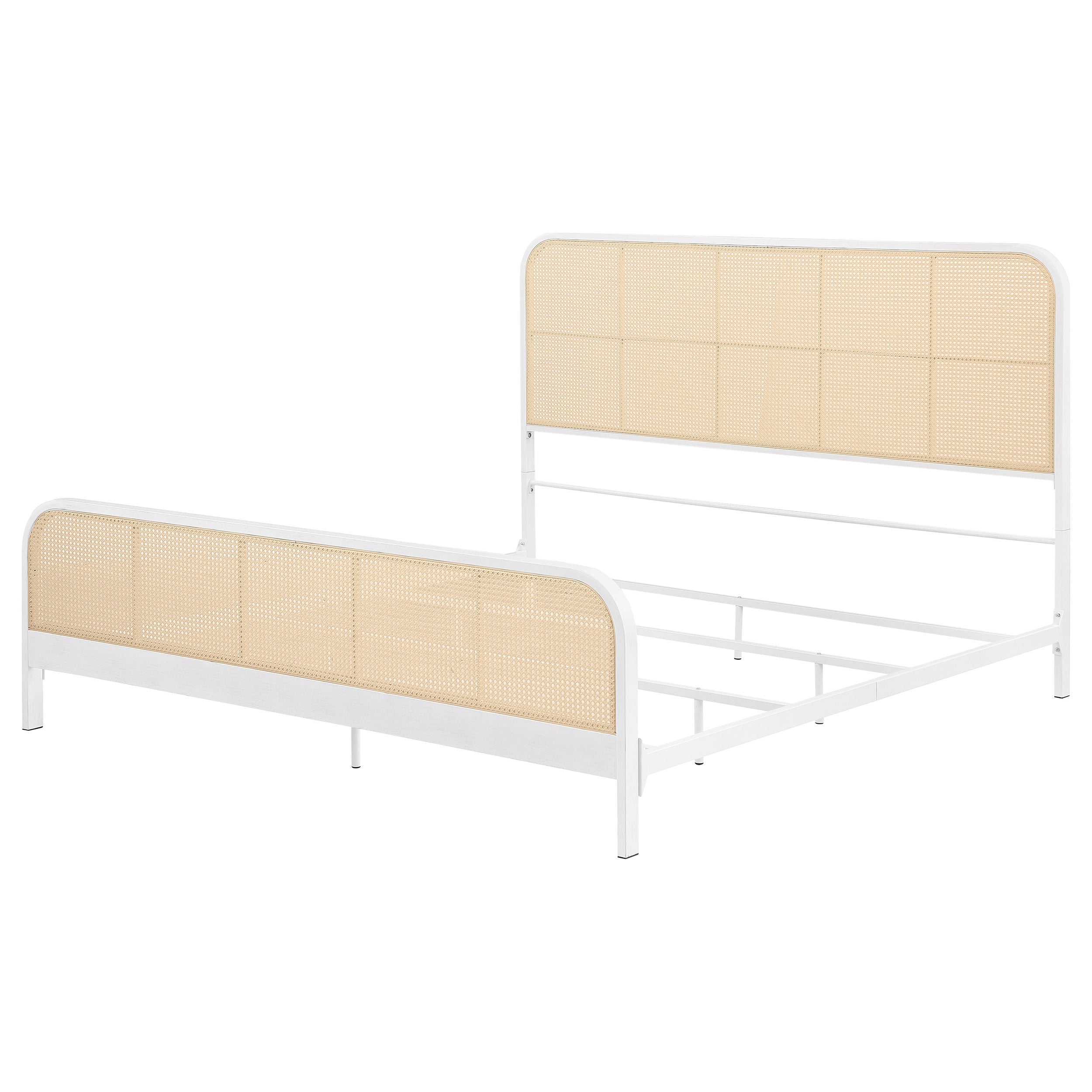 Lanewood Open Cane Webbing Metal Eastern King Bed White-