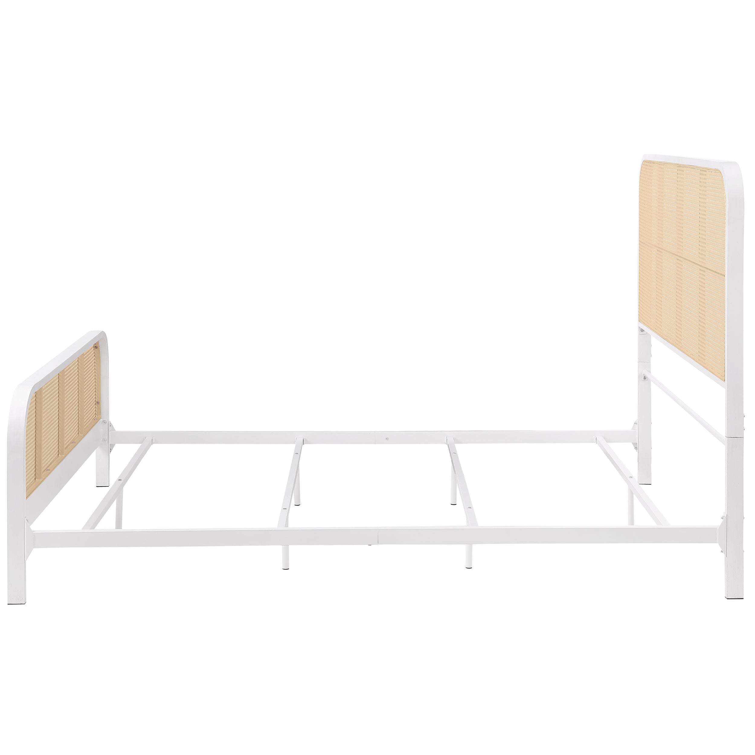Lanewood Open Cane Webbing Metal Queen Bed White-
