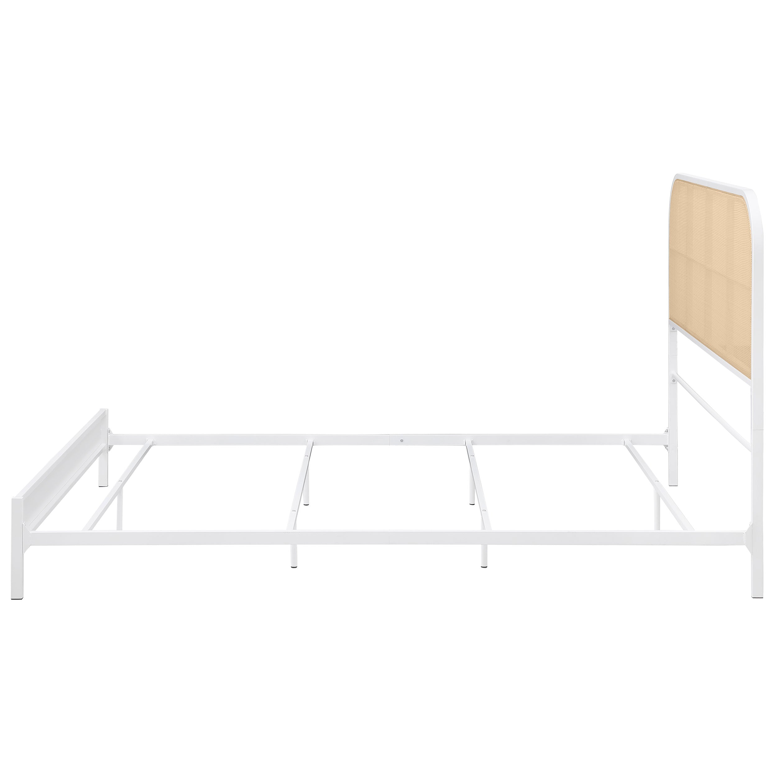 Amherst Radio Weave Rattan Metal Queen Bed White-