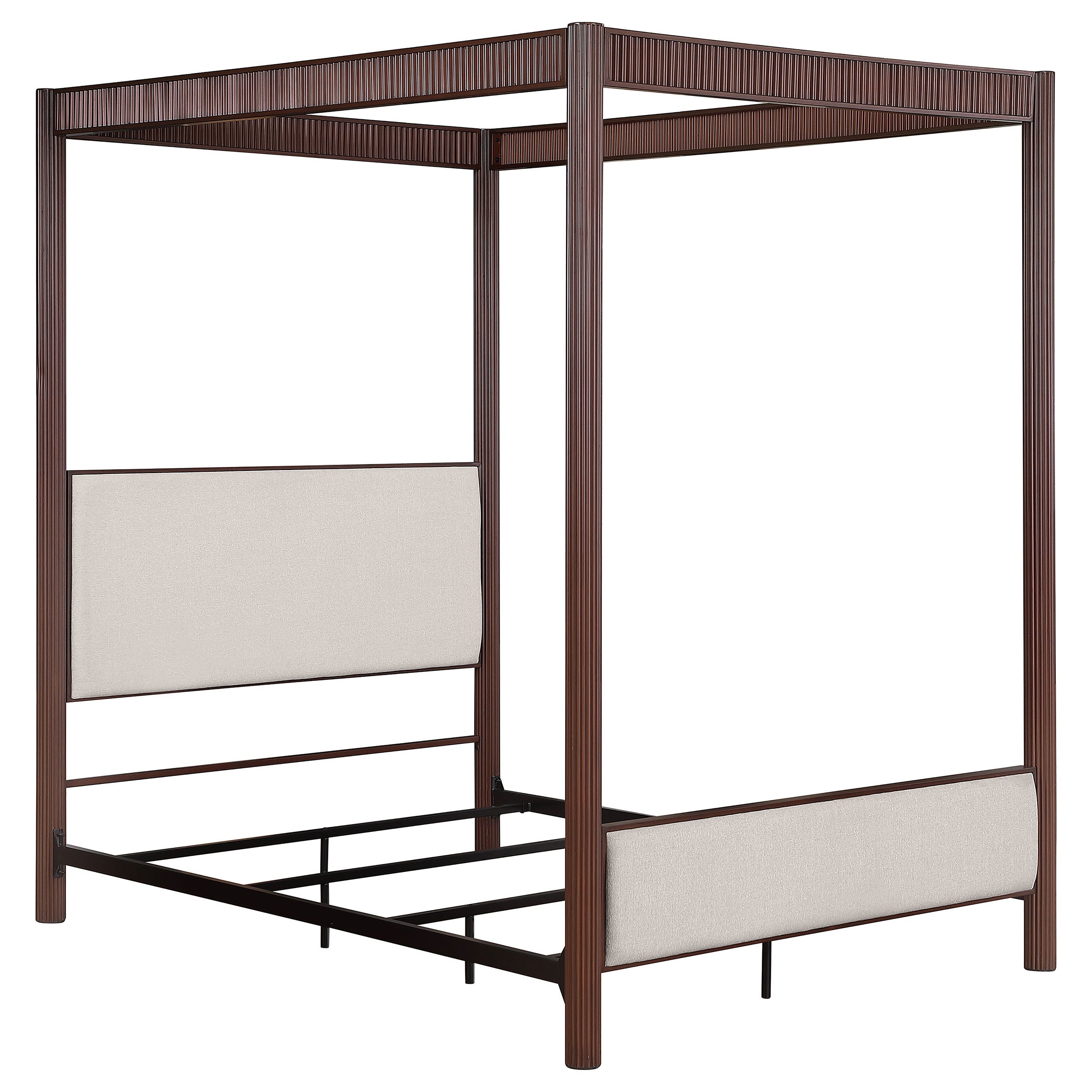 Zimmerlee 89-inch Metal Eastern King Canopy Bed Rust Brown-