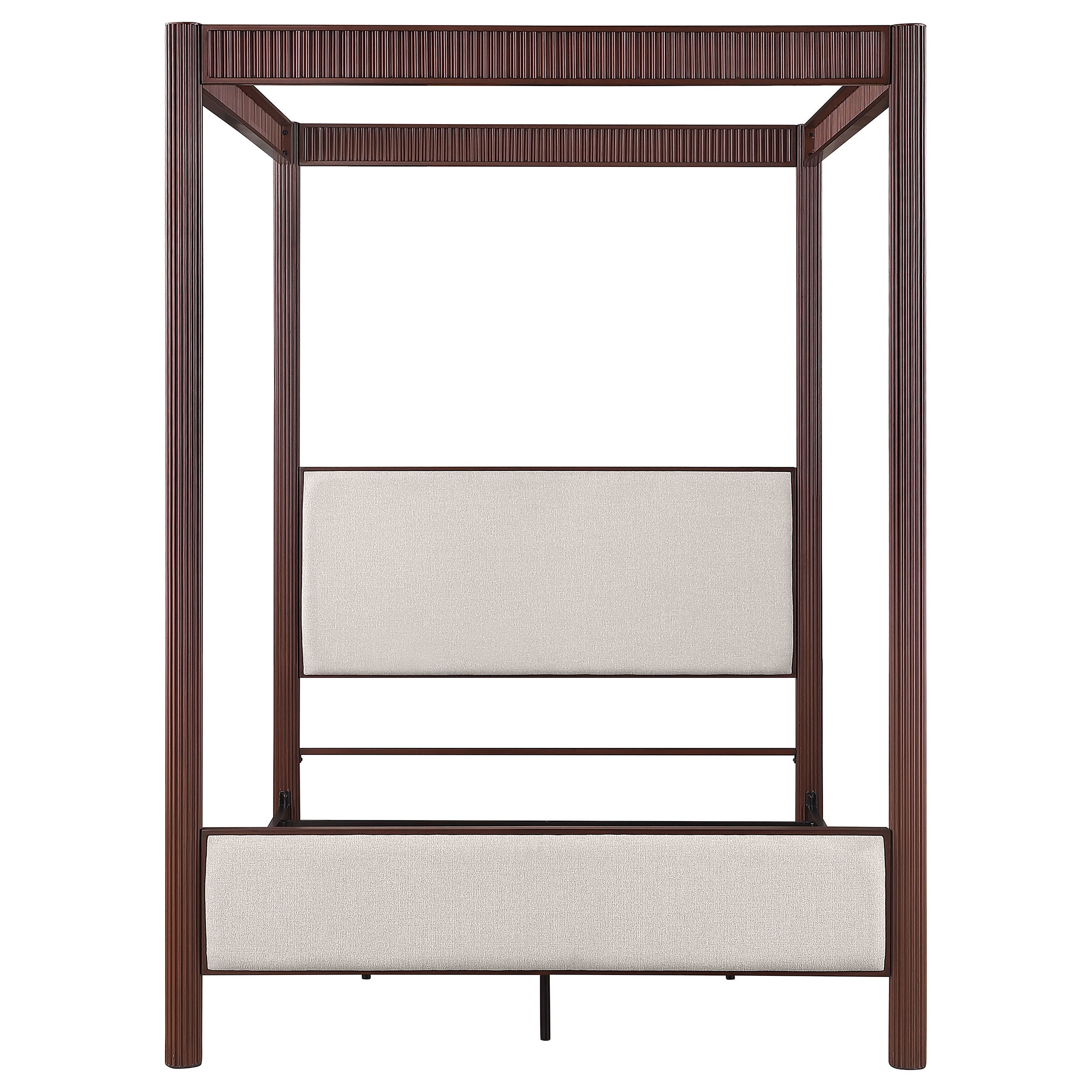 Zimmerlee 89-inch Metal Eastern King Canopy Bed Rust Brown-
