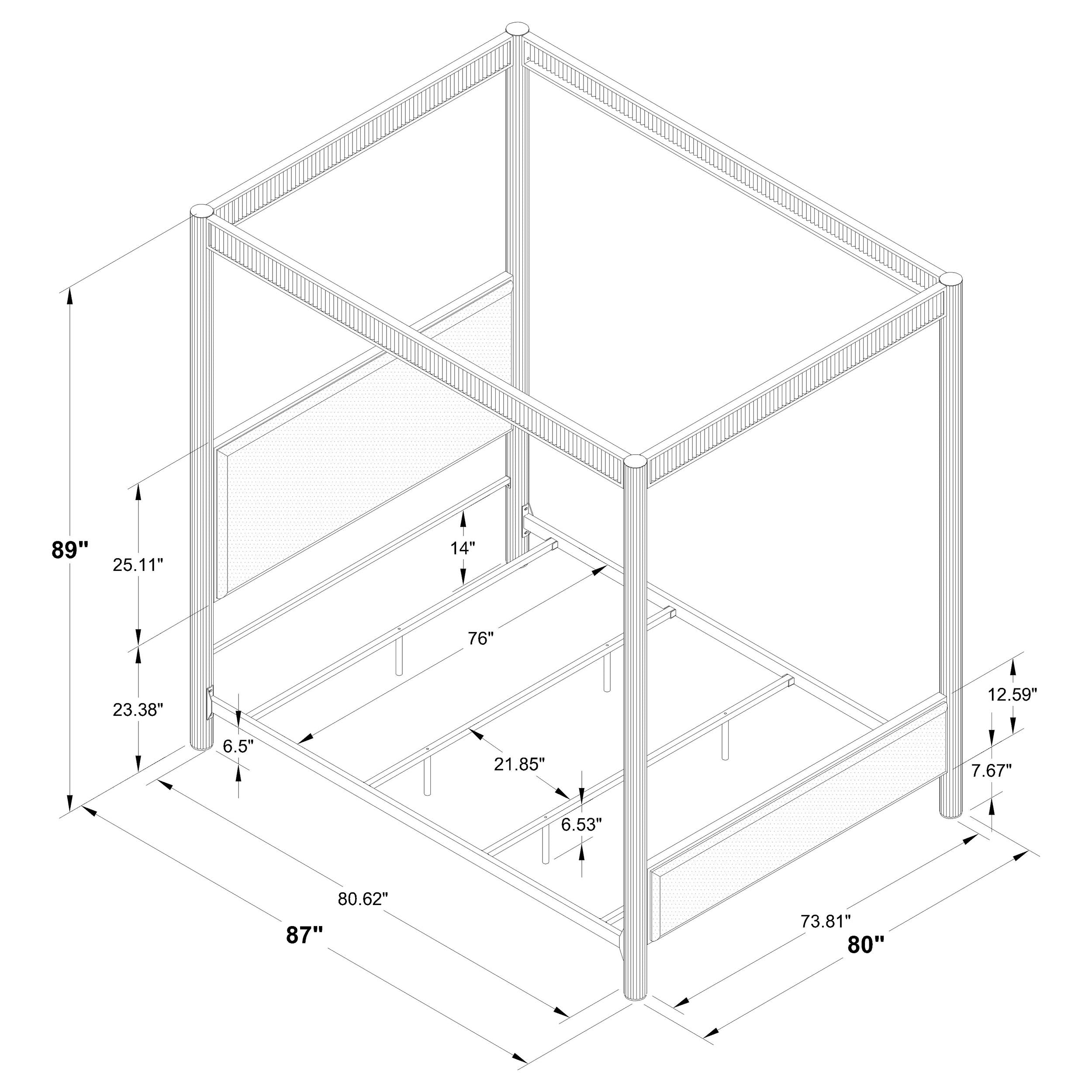 Zimmerlee 89-inch Metal Eastern King Canopy Bed Rust Brown-