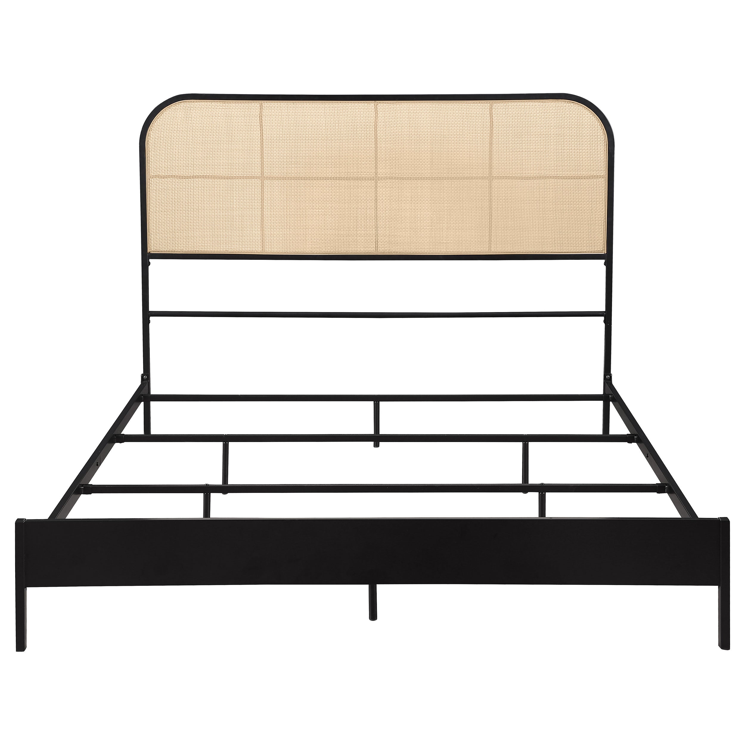 Amherst Radio Weave Rattan Metal Queen Bed Black-