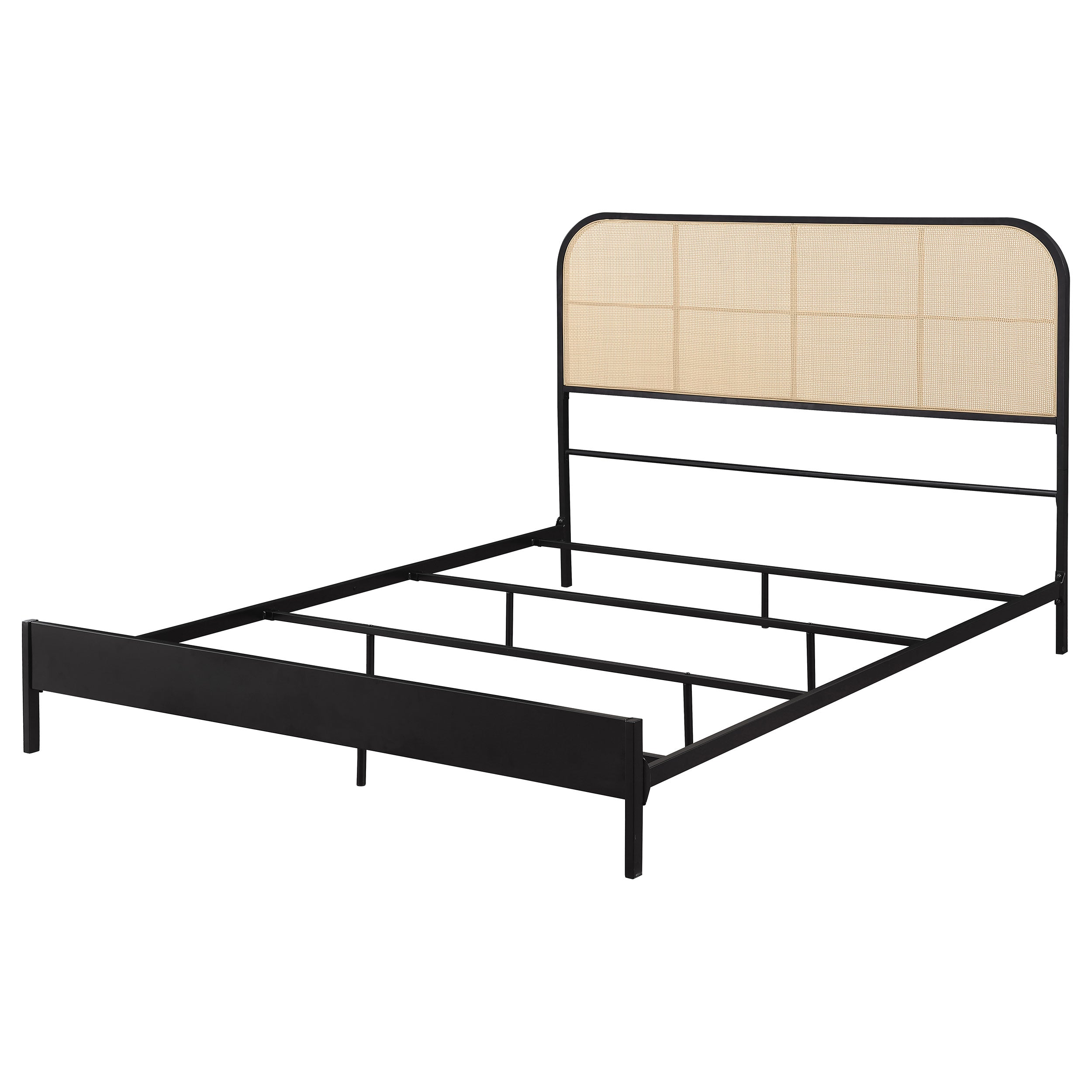 Amherst Radio Weave Rattan Metal Queen Bed Black-