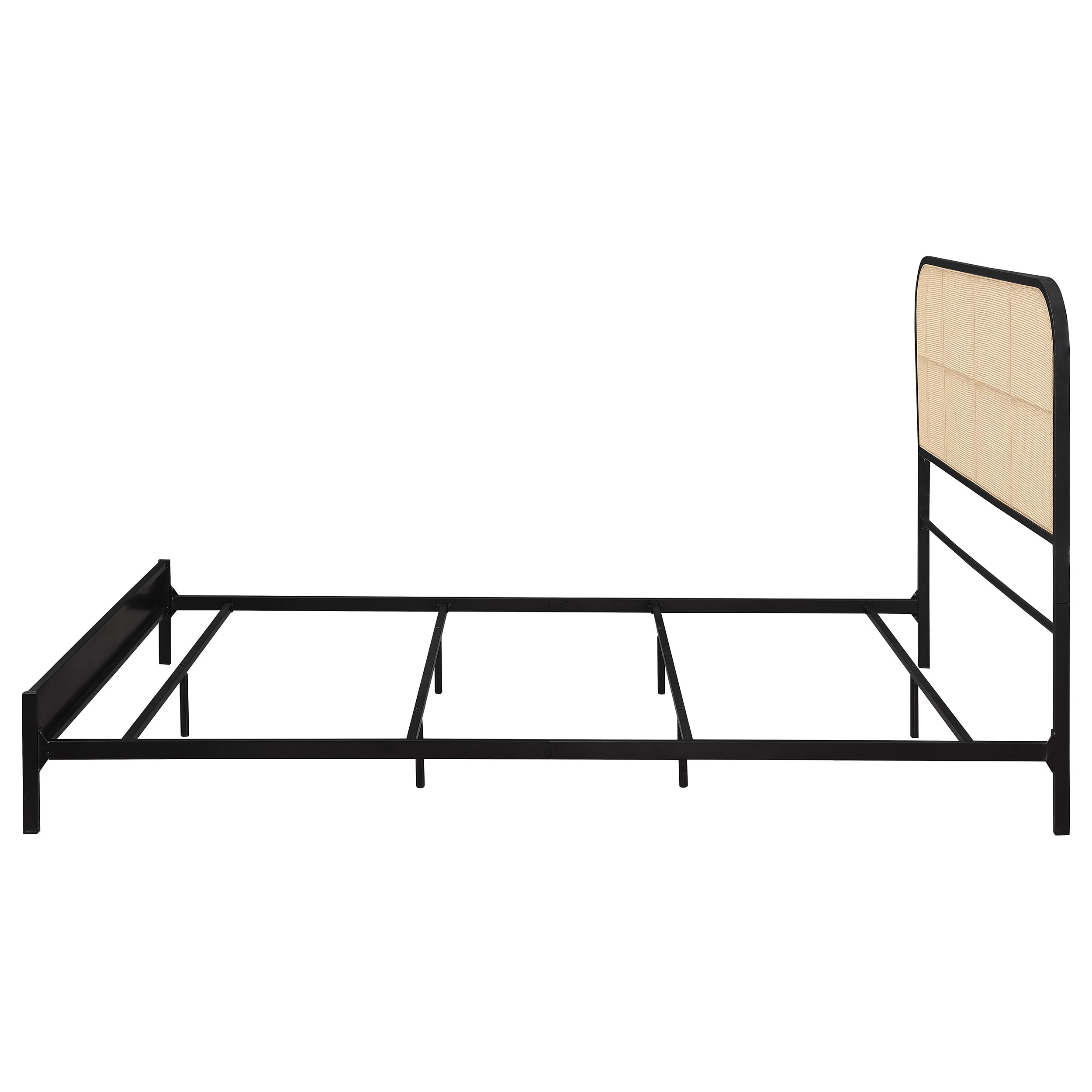 Amherst Radio Weave Rattan Metal Queen Bed Black-