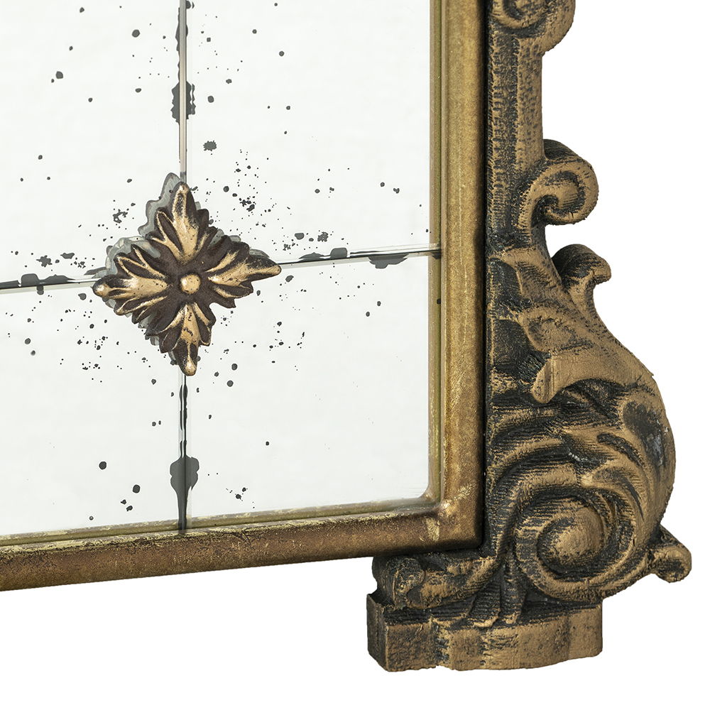 Antique Arched Mirror With Metal Frame, Full Length Mirror For Living Room Bathroom Entryway - Gold - Best Buy Furniture