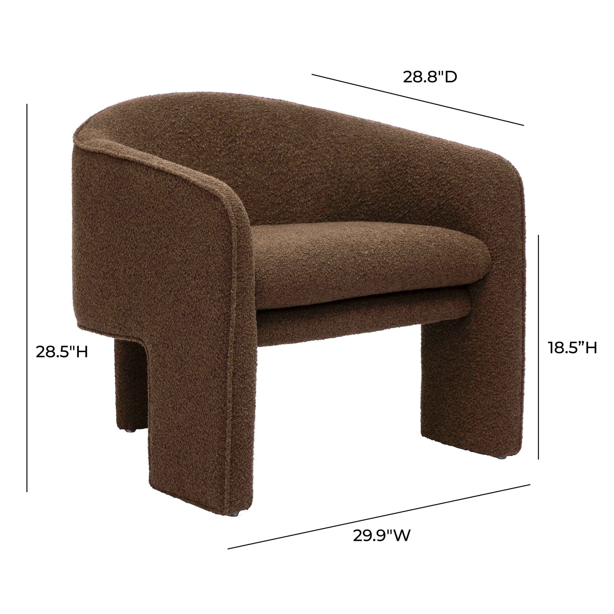 Marla - Boucle Accent Chair - Chocolate Brown