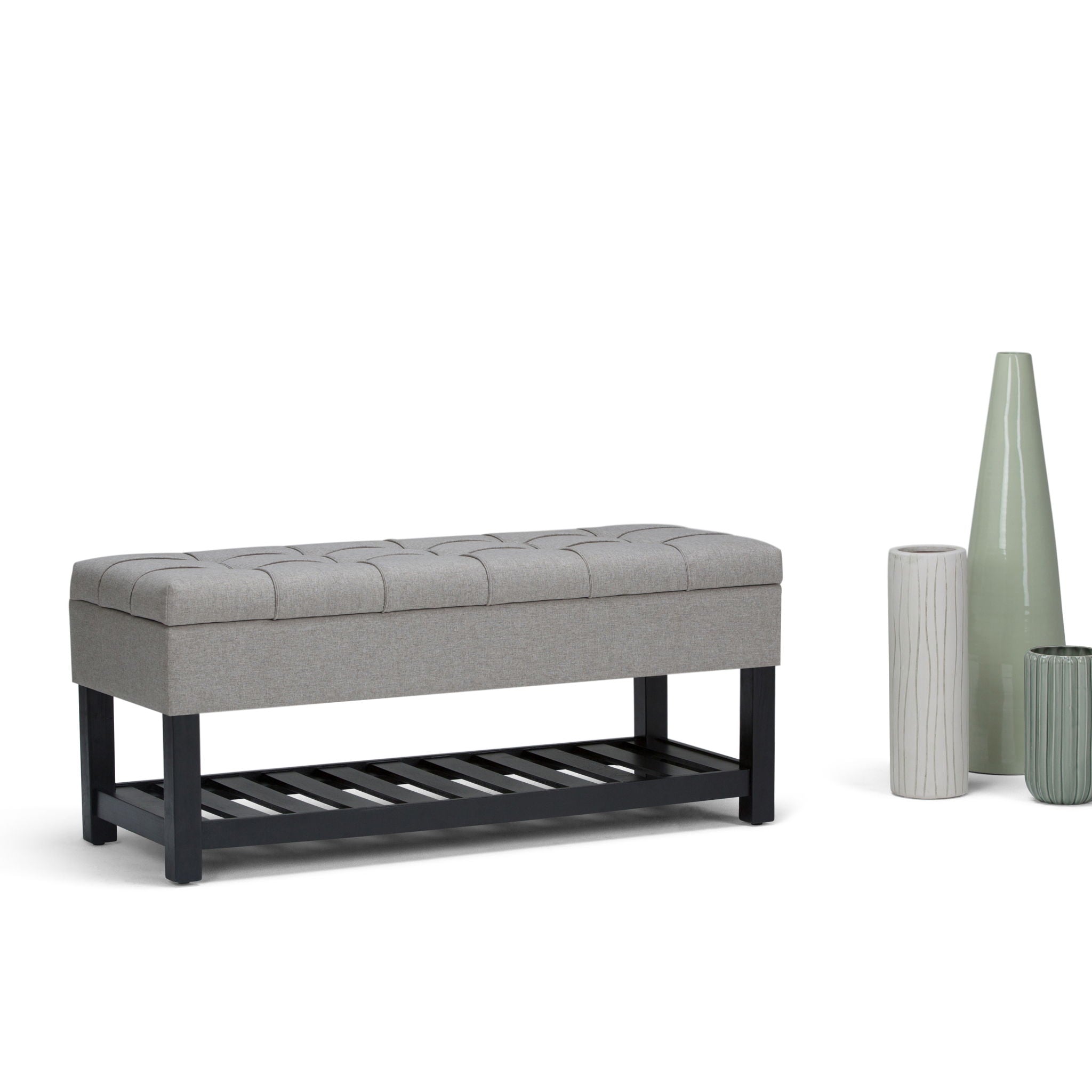 Saxon - Upholstered Transitional Storage Ottoman Bench - Best Buy Furniture